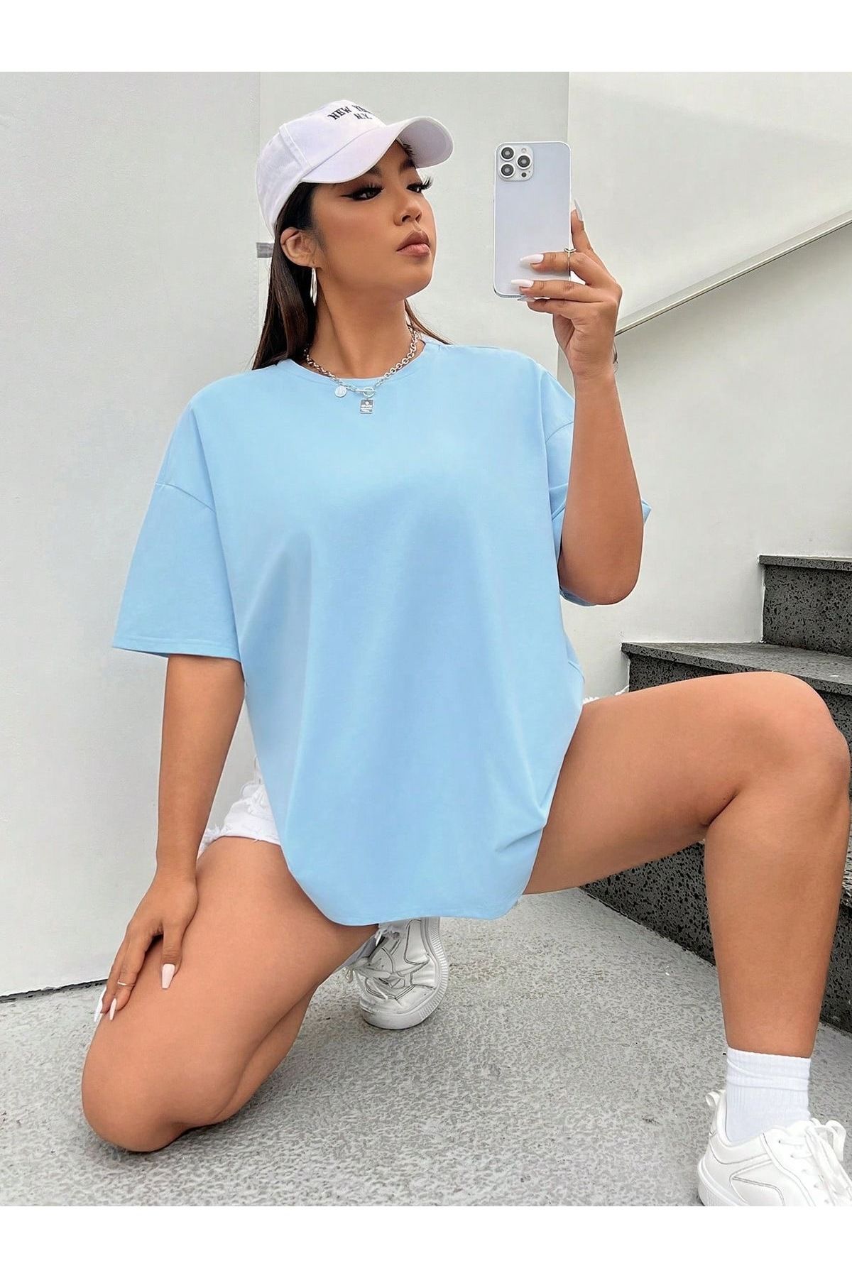 EQİ Mavi likralı T-shirt