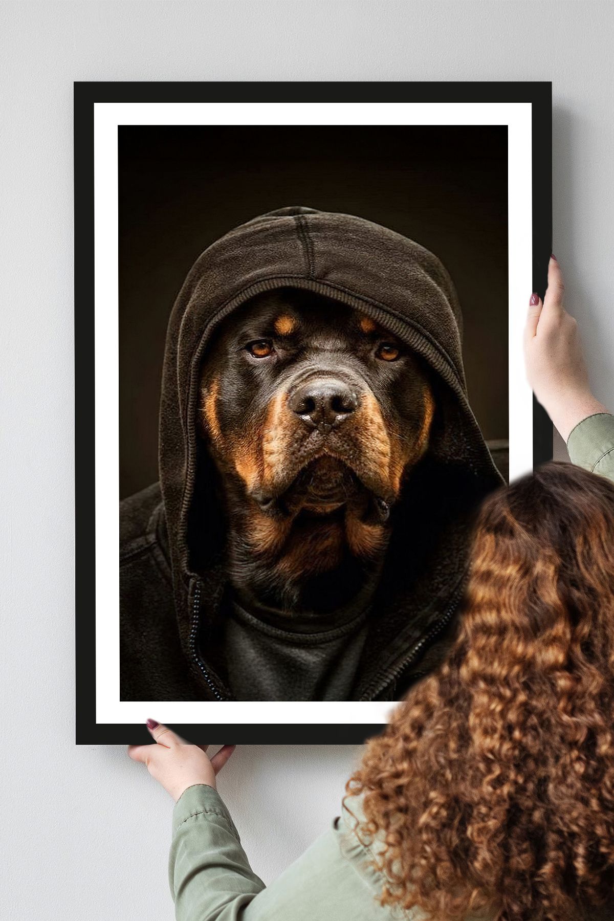 Cadran Köpek tasarımlı Çerçeve Görünümlü Mdf Tablo