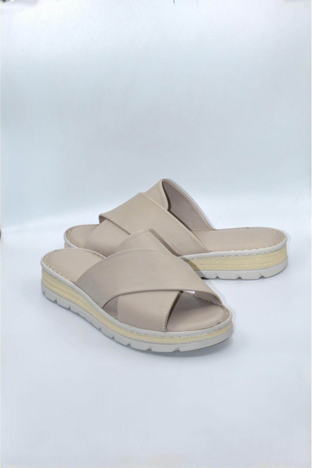 Biocomfort-Women's Mink Genuine Leather Summer Slippers - (Drn-488) 4
