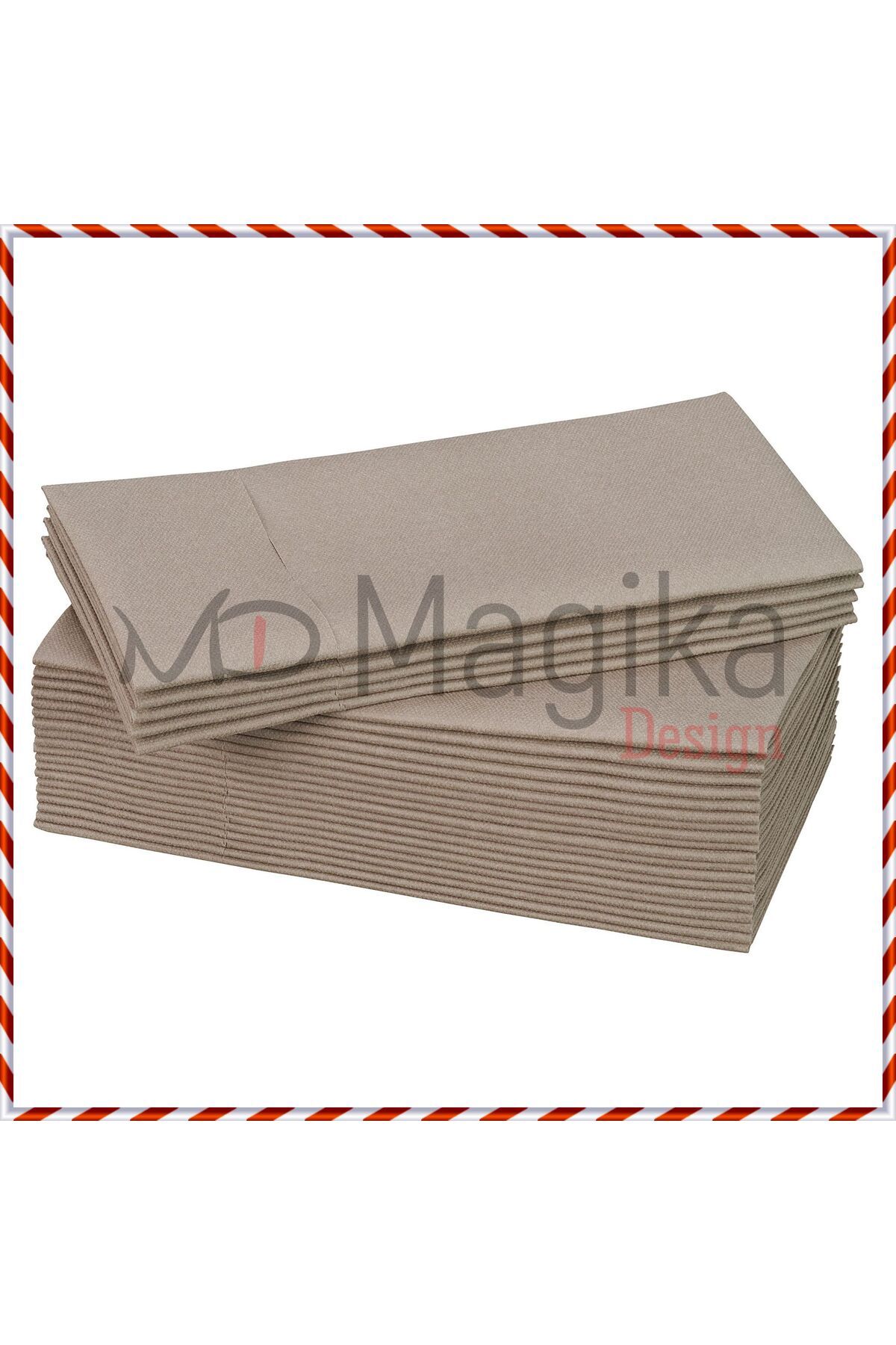 Magika Design Mottaga Bej Peçete, 38x38 cm, 25'li