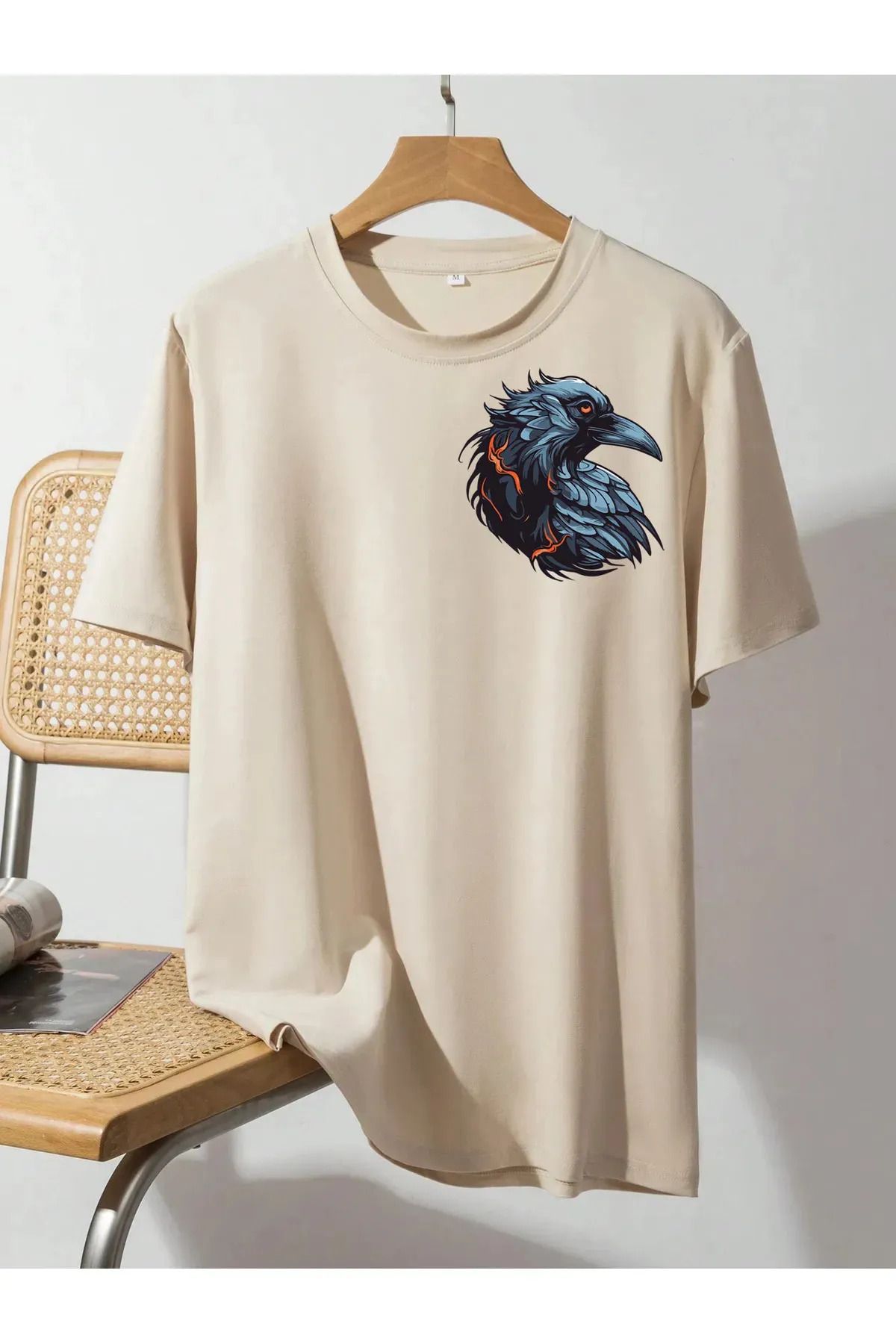 FeaR LeeS Kuzgun Baskılı Oversize T-shirt