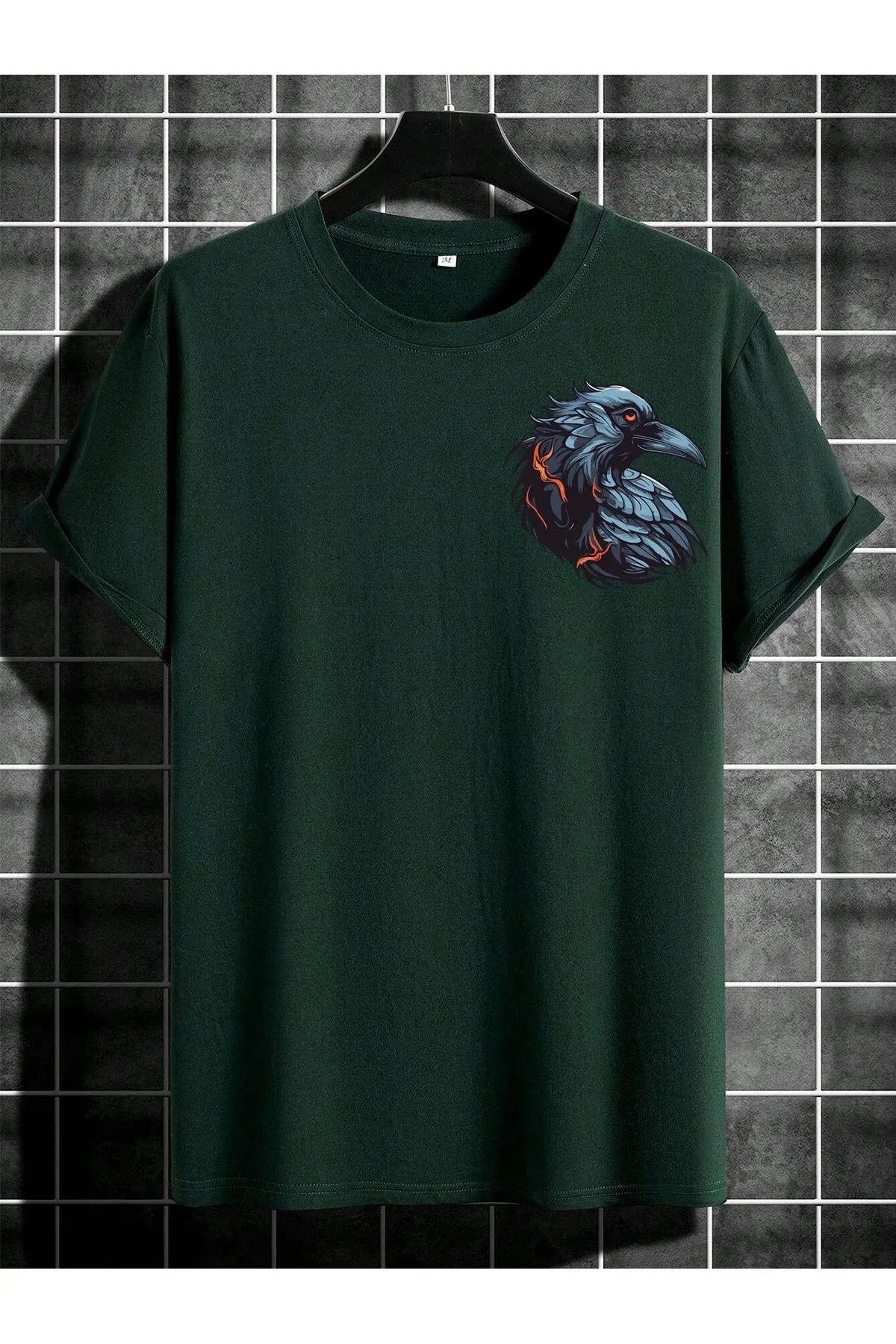FeaR LeeS Kuzgun Baskılı Oversize T-shirt