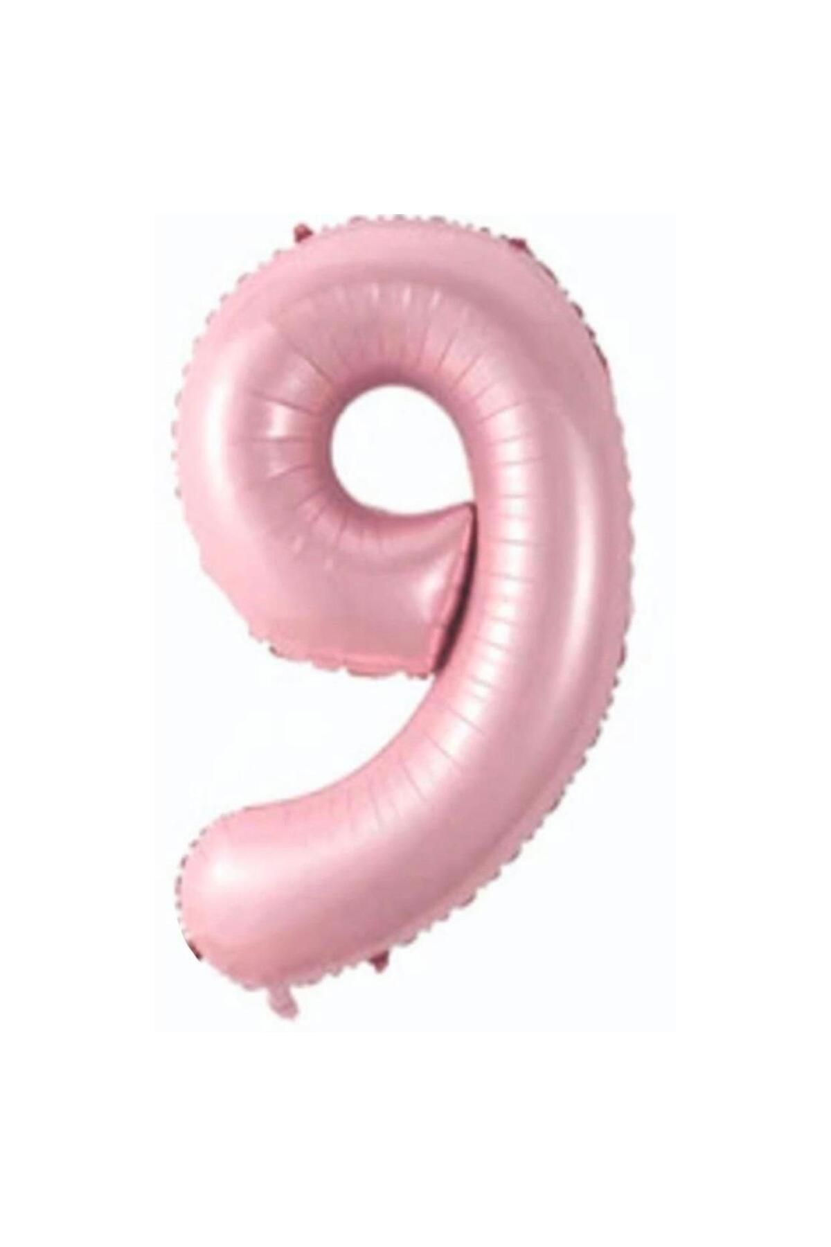 MİNAY 9 RAKAM FOLYO BALON PEMBE RENK 34" 76cm