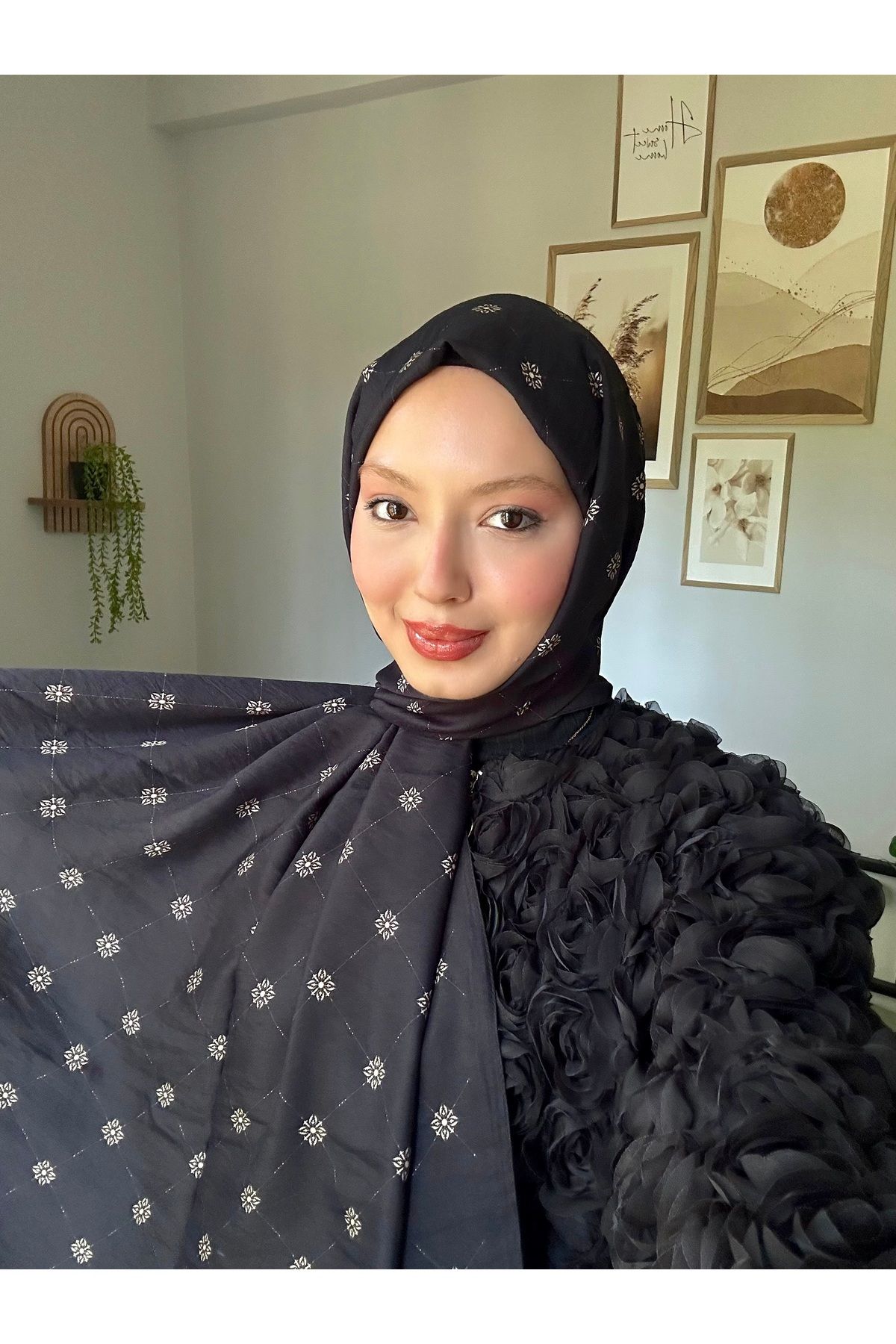 Scarf Desenli Bursa İpeği Şal
