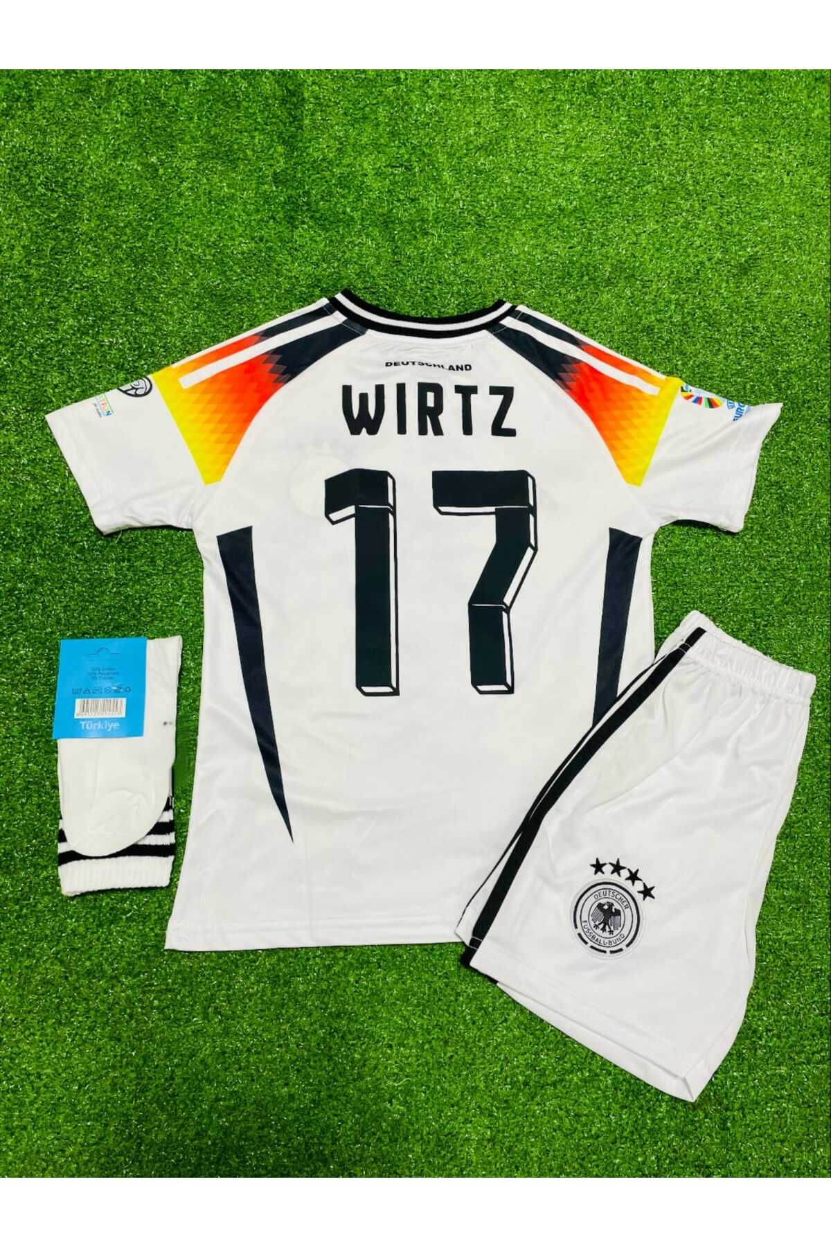BYSPORTAKUS Almanya Euro 2024 Florian Wirtz İç Saha Çocuk Forması 3'lü Set