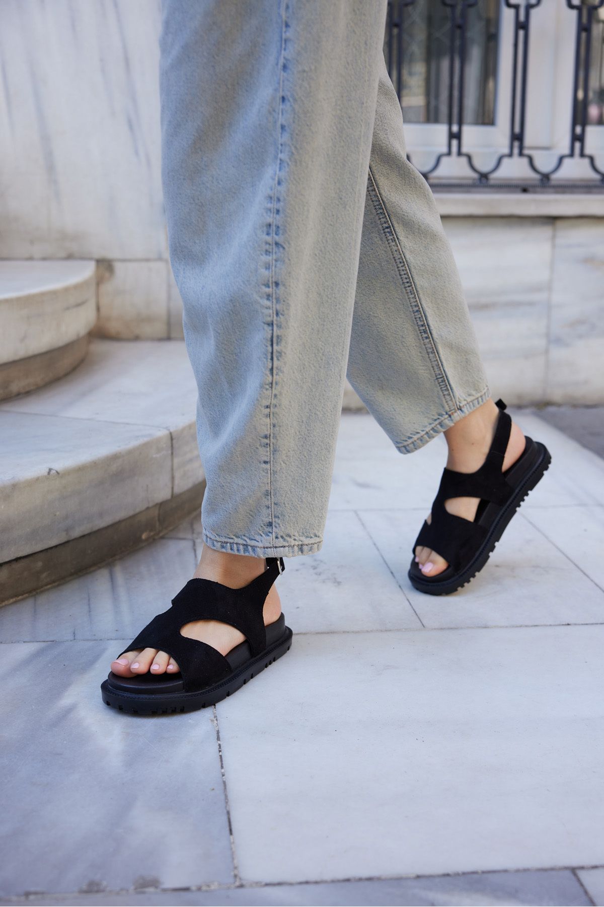 MİLAYA SHOES FLORA YAZLIK SÜET KADIN SANDALET