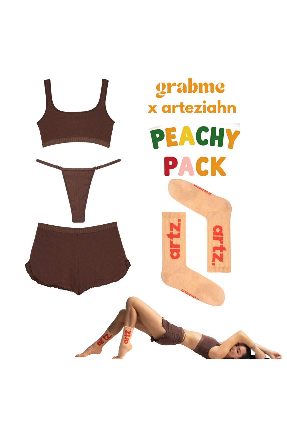 grab me grabme X arteziahn peachy pack pijama set
