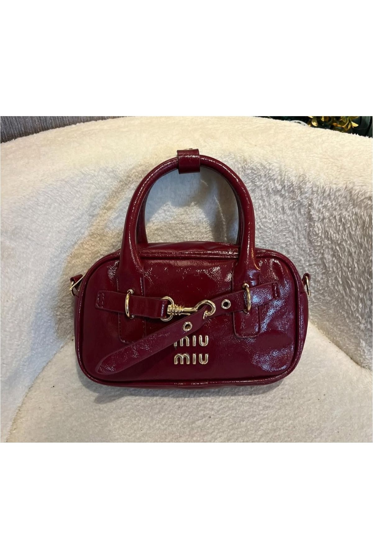 Butik Bordo Kadın El ve Çapraz Omuz Çantası