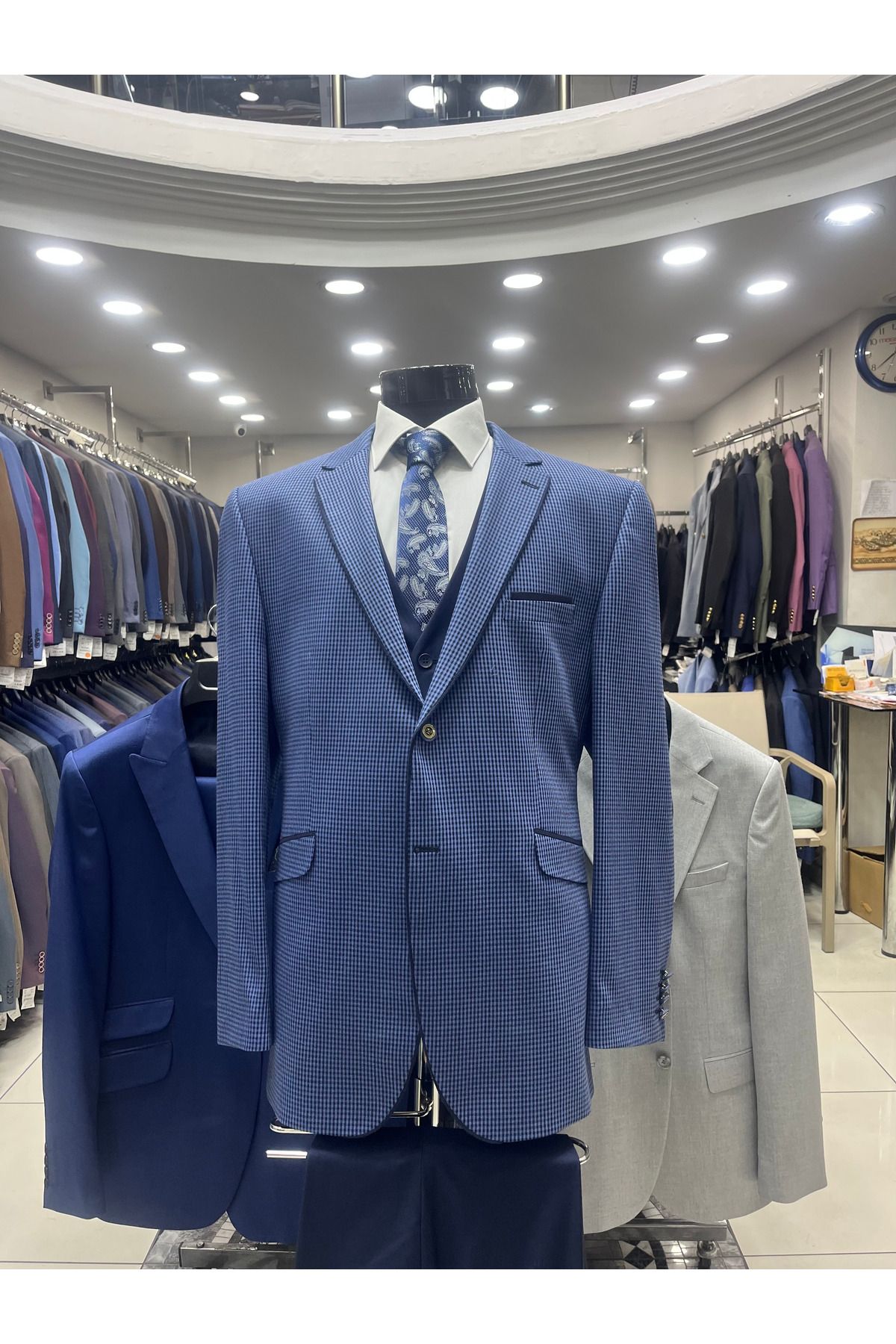 MASSARO KOMBİNLI SLIMFIT YELEKLI TAKIM ( CEKET DUZ VEYA KARELI. PANT YELEK DÜZ)