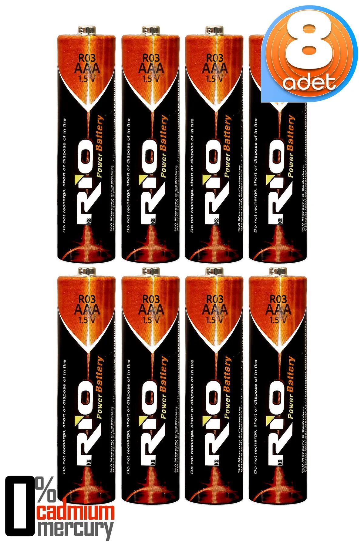 Soft Kare Rio 8li Aaa R03 Ince Kalem Pil Kumanda Pili Çinko Karbon Pil Zn-c 1.5v