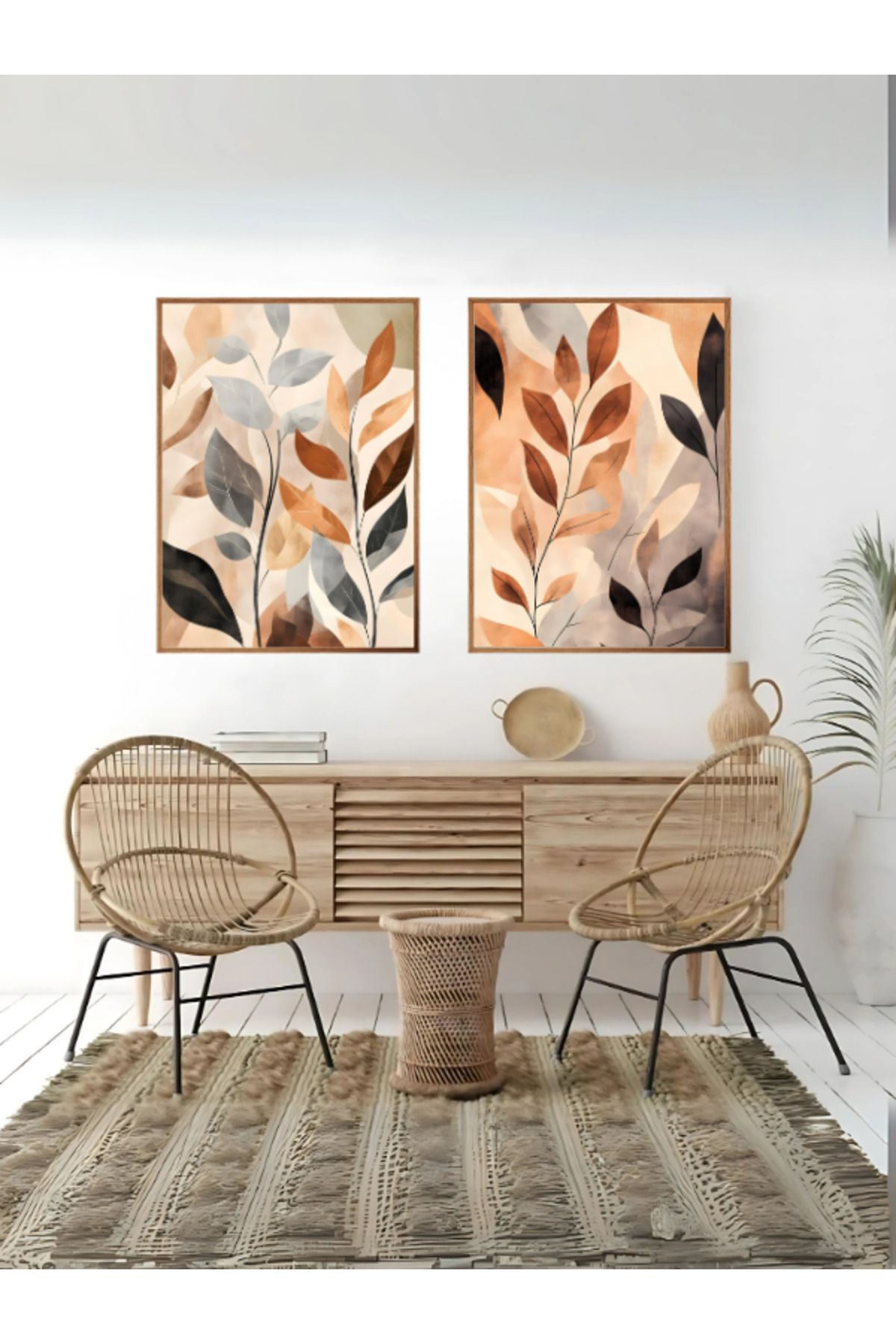 woodhomeworks Ahşap Çerçeveli 2 Li Tablo