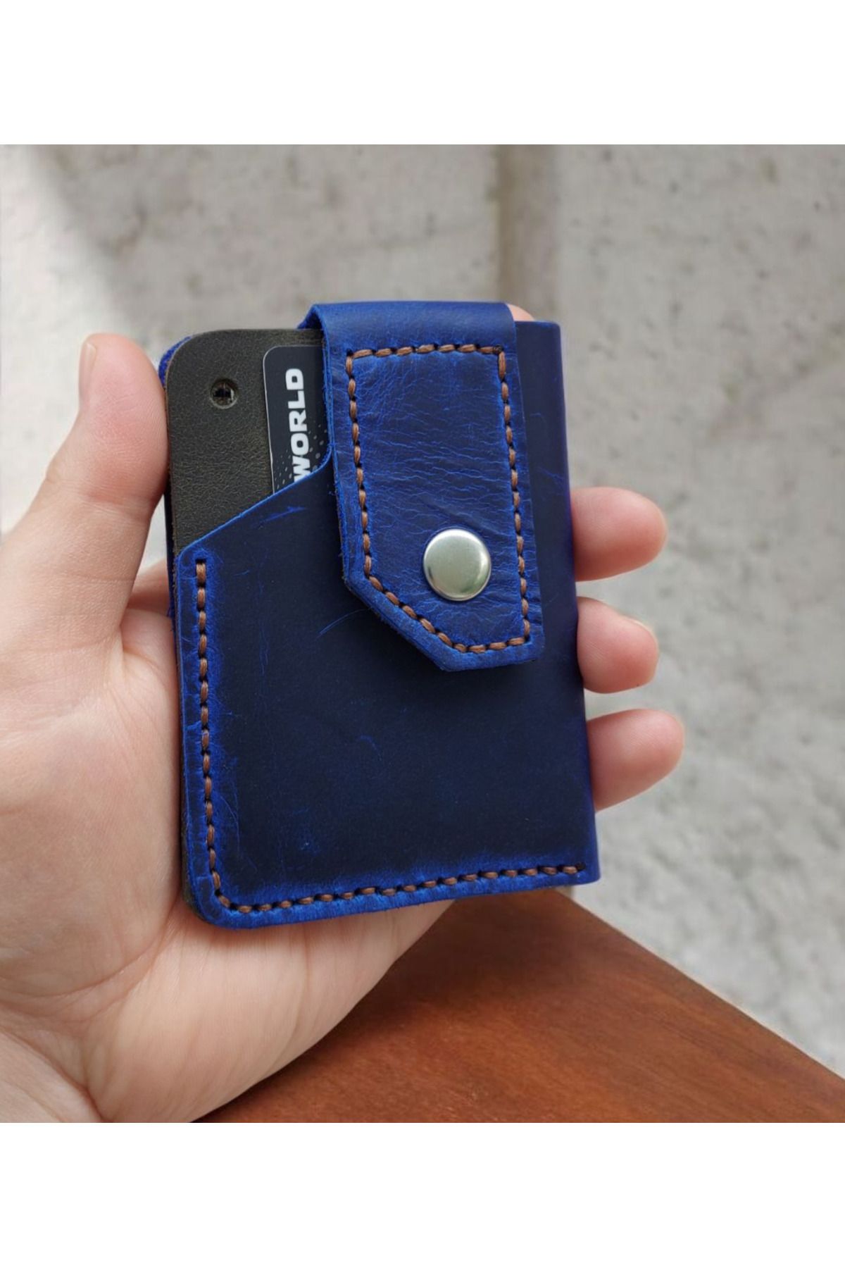 texde hakiki crazy deri cüzdan ve kartlık, unisex iki renkli geniş kullanım alanı nakit ve kart için uygun
