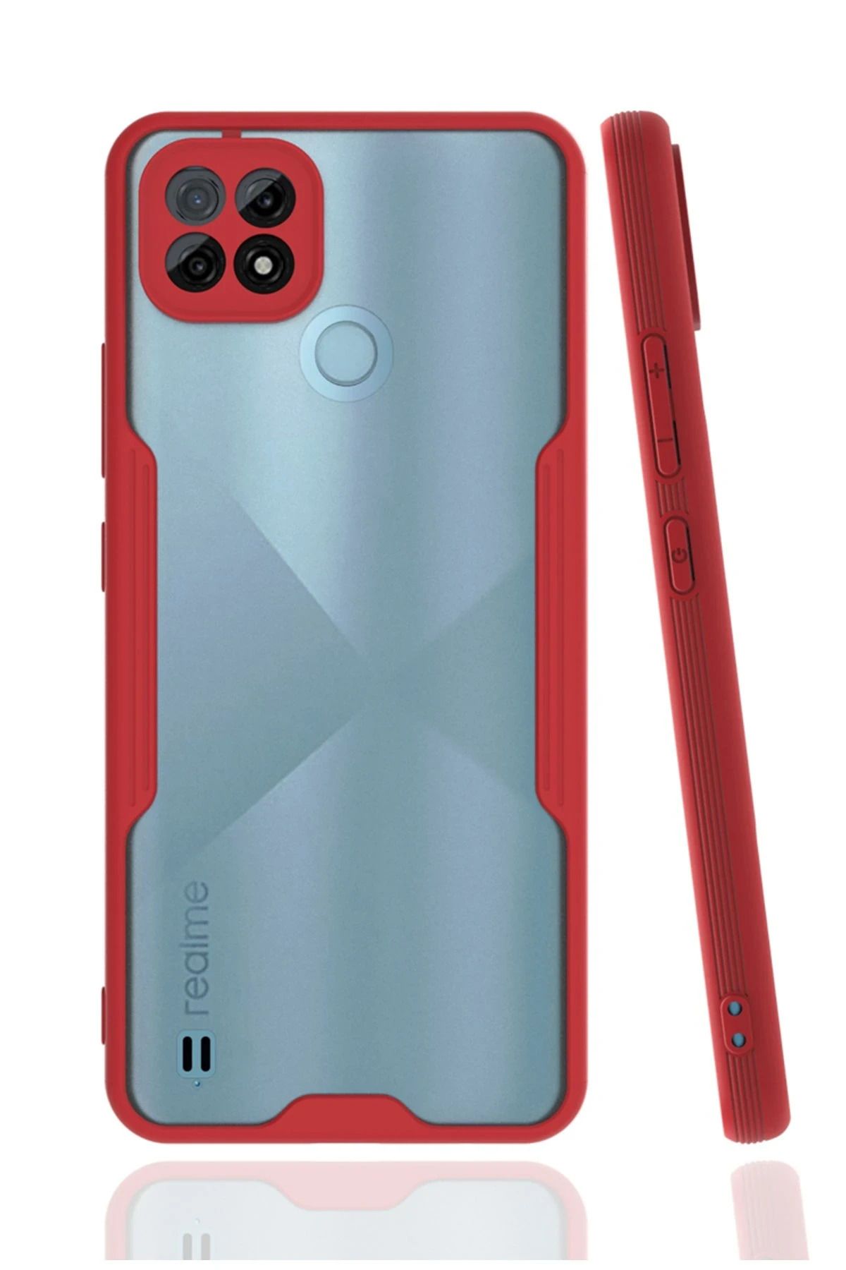 NewFace Realme C21 Kılıf Platin Silikon - Kırmızı FLKRY
