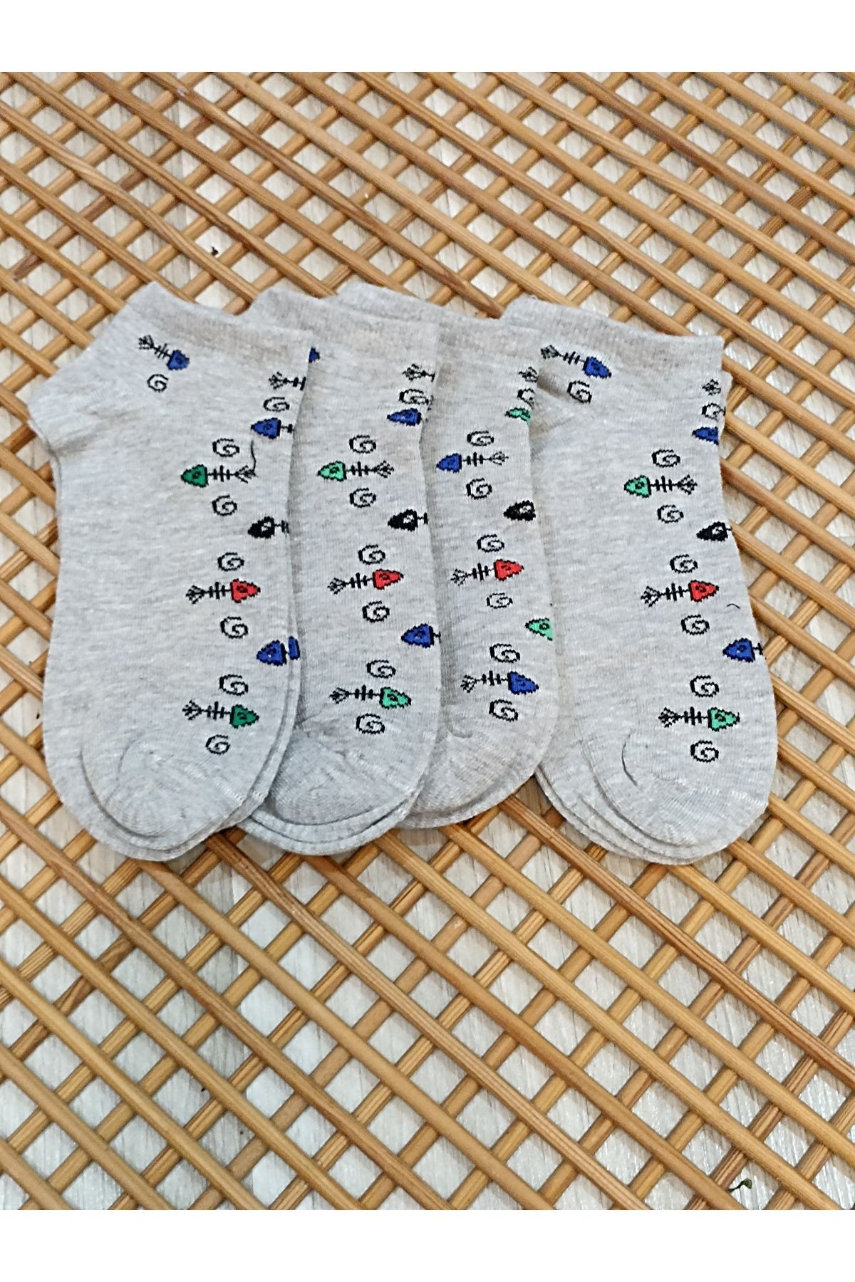 Rocks For Dikişsiz Burun 4 Çift Kadın Desenli Patik Çorap