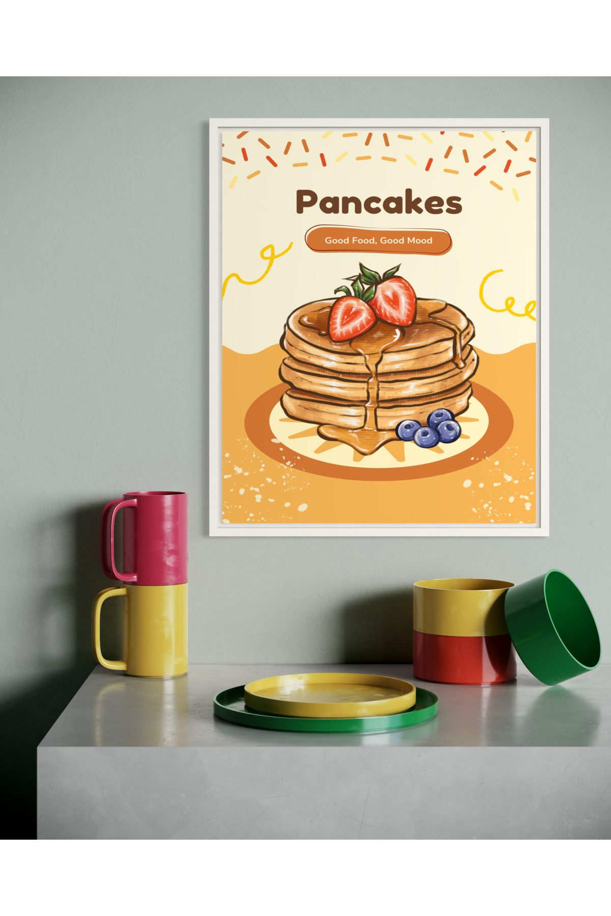 Woodsuppco Pancakes Çerçevesiz Poster, Duvar Posteri, Sanatsal Poster, Duvar Dekoru