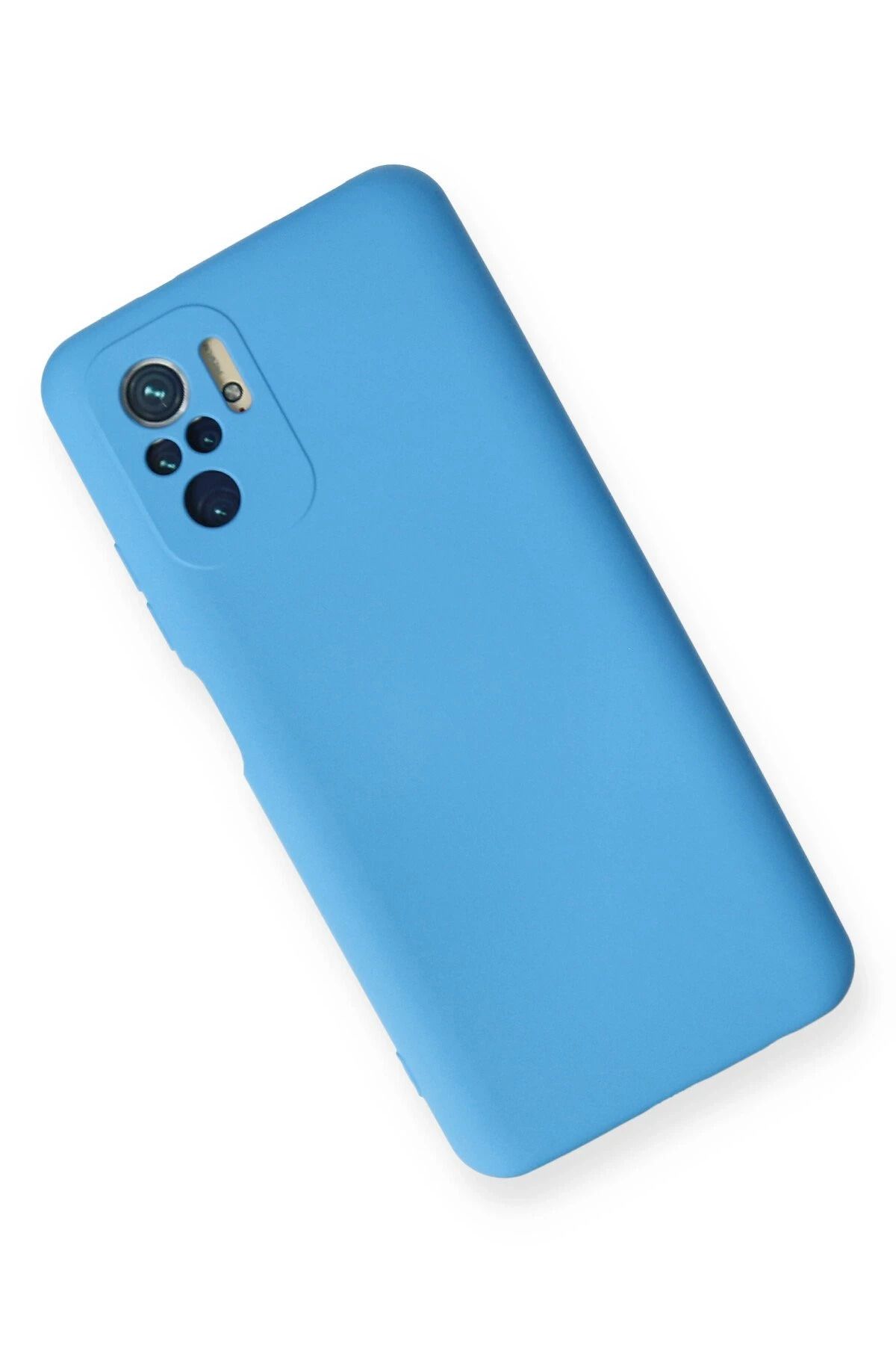 NewFace Xiaomi Redmi Note 10 uyumlu Kılıf Nano içi Kadife Silikon - Mavi SVLRS