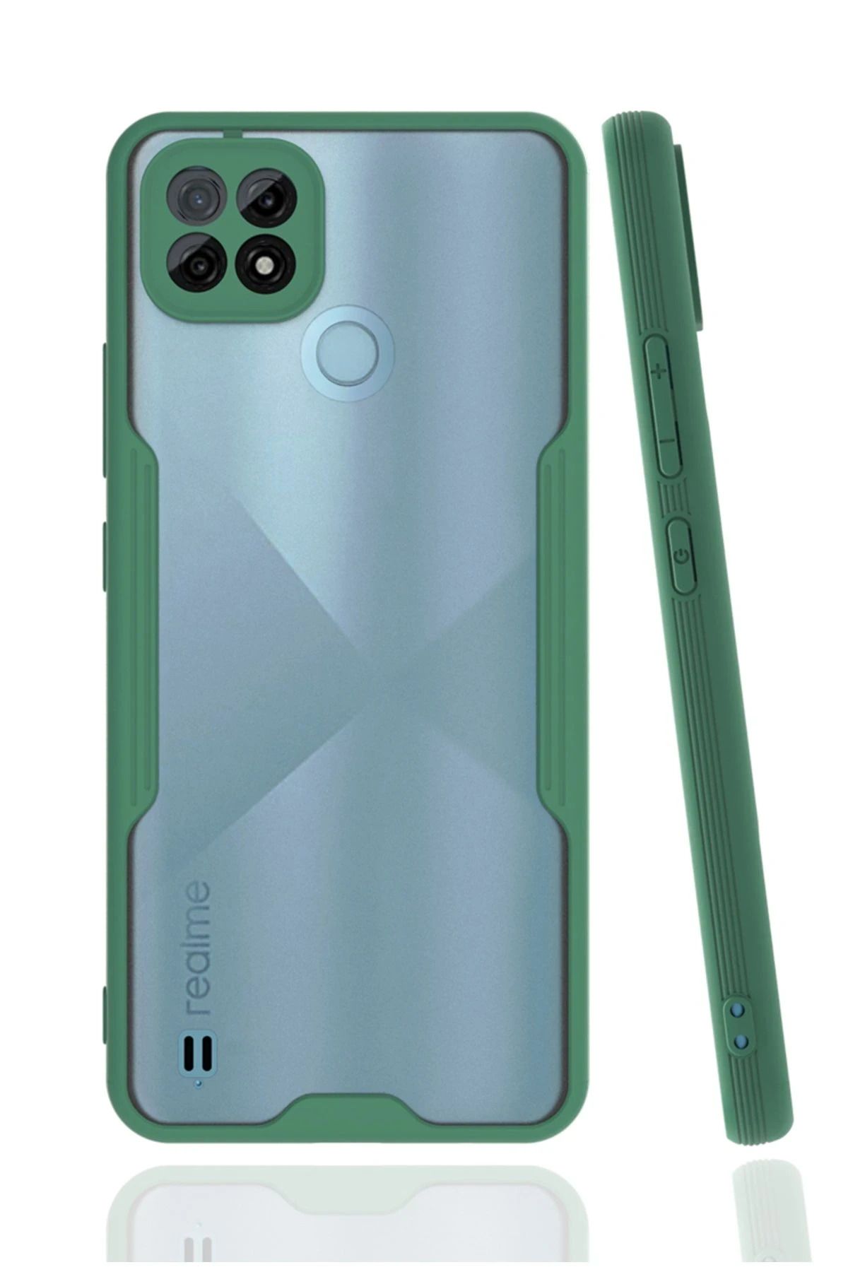 NewFace Realme C21 Kılıf Platin Silikon - Yeşil YKTSN
