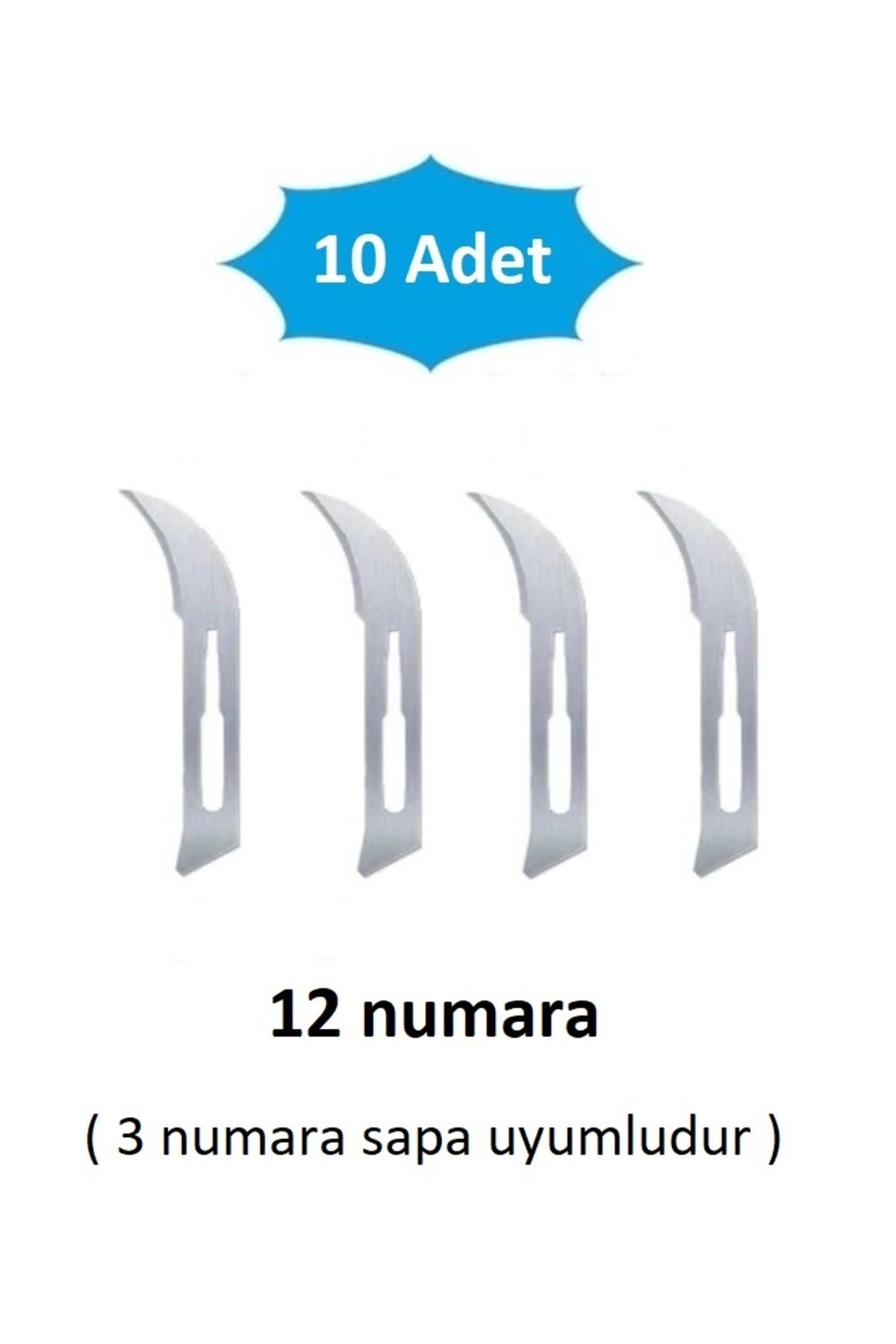 QBR Home 10lu paket 12 numara Ahşap Heykel Oyma Sanat Yedek Bıçağı. Geçirmeli Tip ( 3 numara sapa uyumlu )