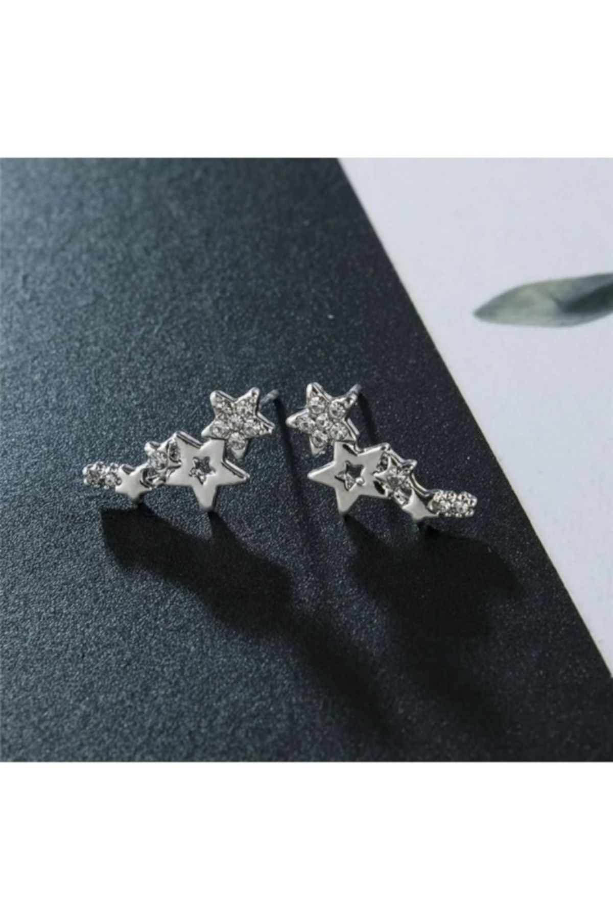 Grace Design Gümüş renk çoklu görünüm yıldız model kadın küpe