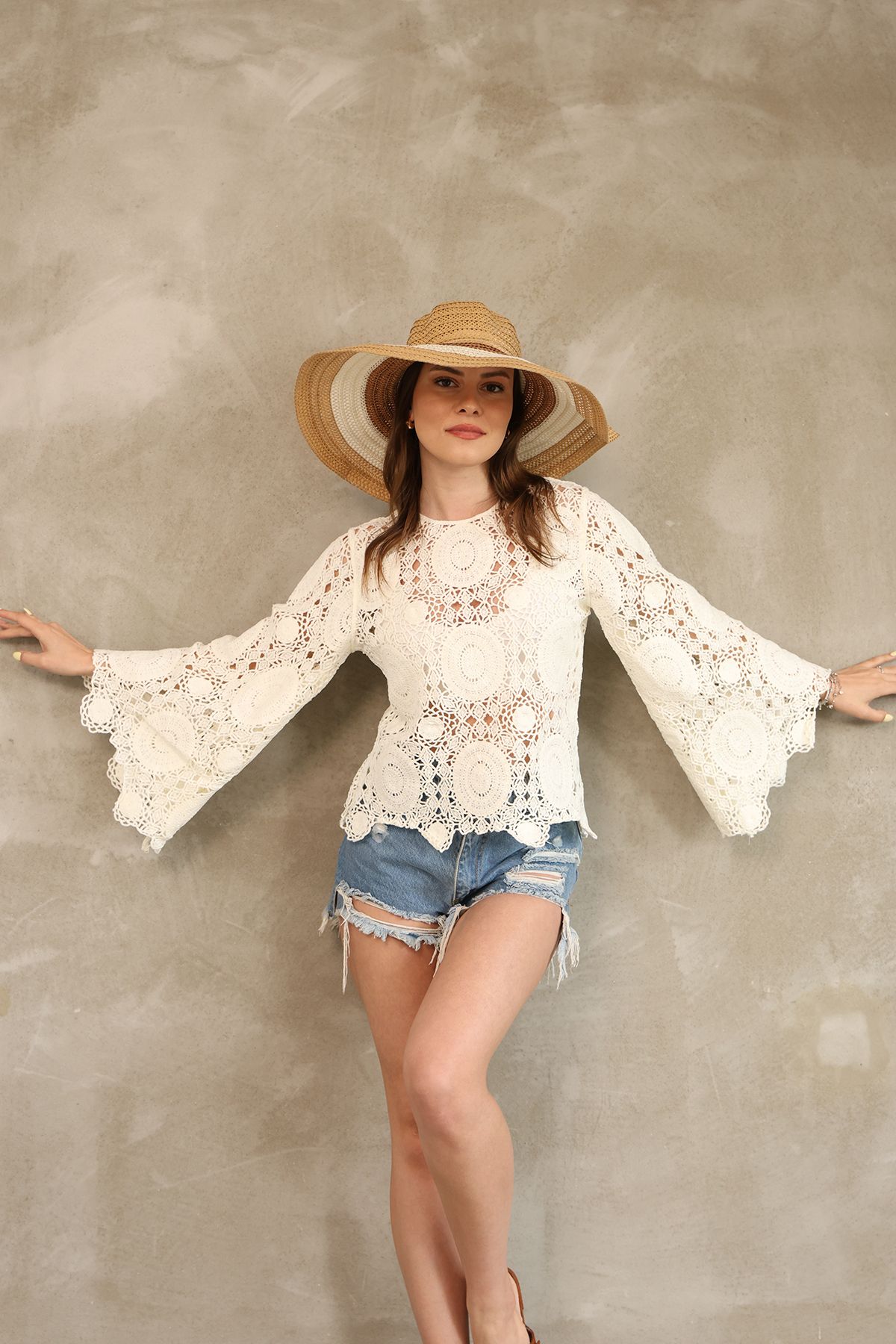 DM DİLAN MODA KADIN TIĞ İŞİ BLUZ