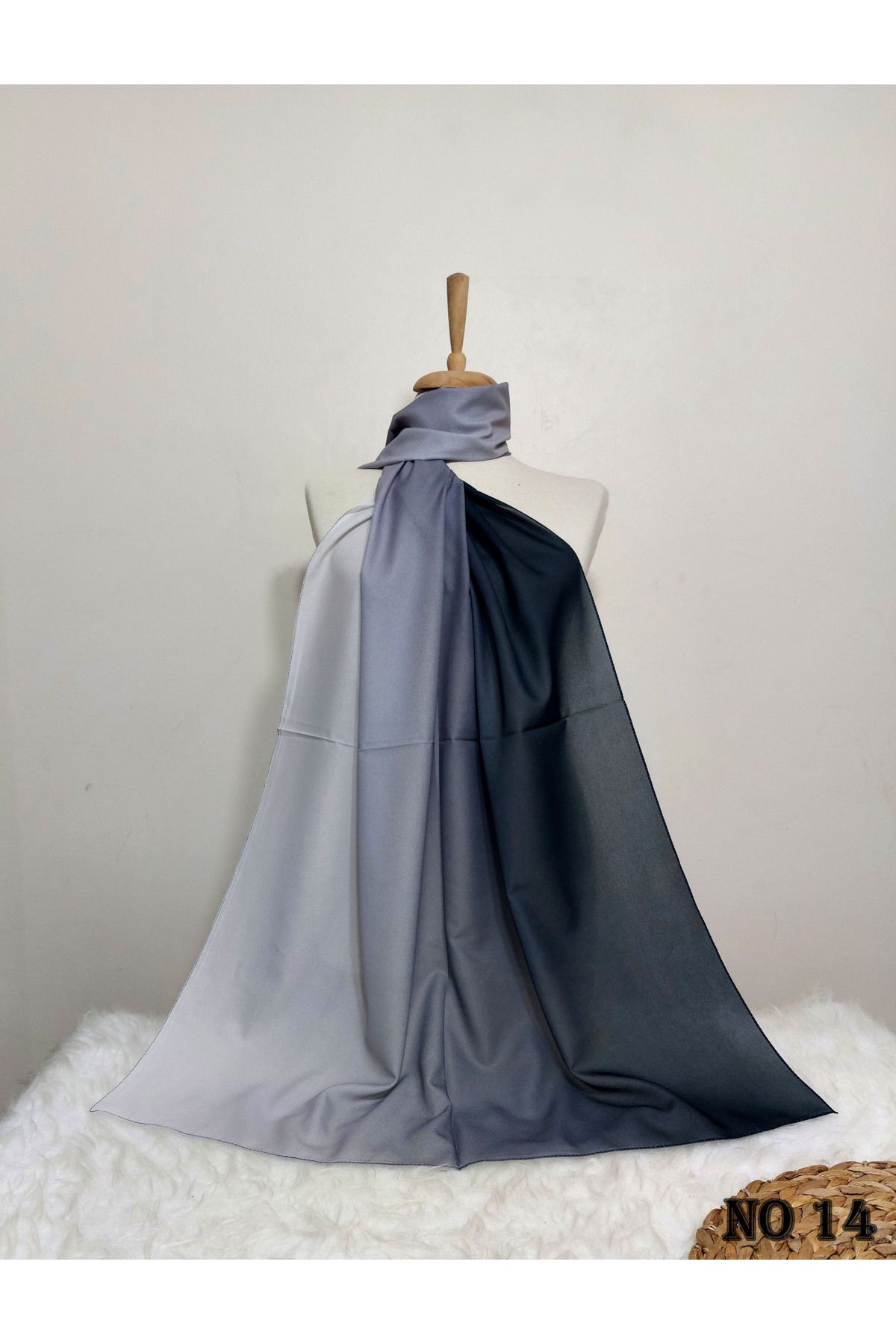 REMOMODA-Chiffon Silky Shawl Gradient Model Wrinkle Free Non Slip Supple-Soft High Quality 4