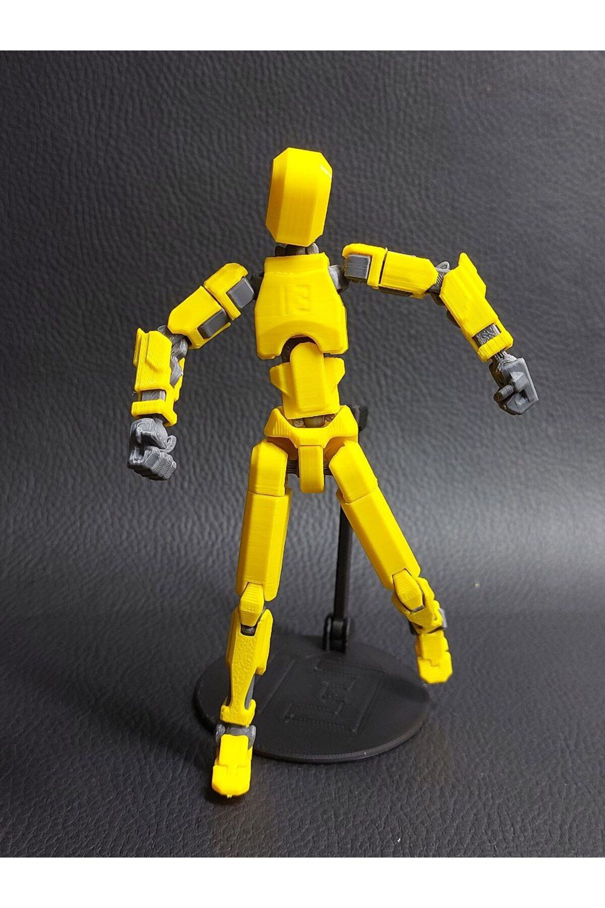 CharmFancy (MONTAJI YAPILMIŞTIR) Dummy Sarı Siyah Tüm Eklemleri Hareketli Aksiyon Figürü Oyuncak Robot