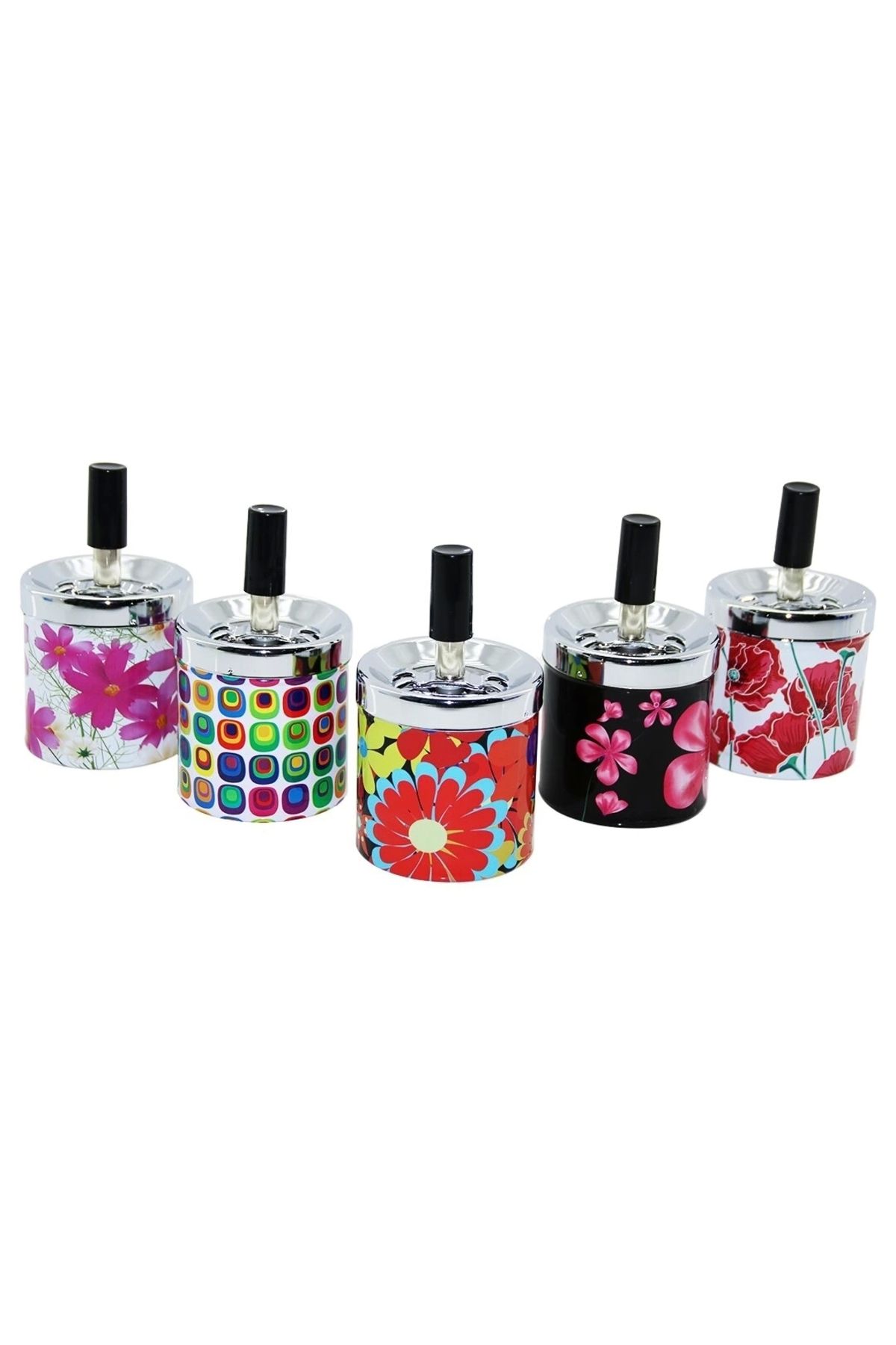 STOREMAX YUVARLAK - BASMALI DESENLİ METAL KÜLLÜK (5047)