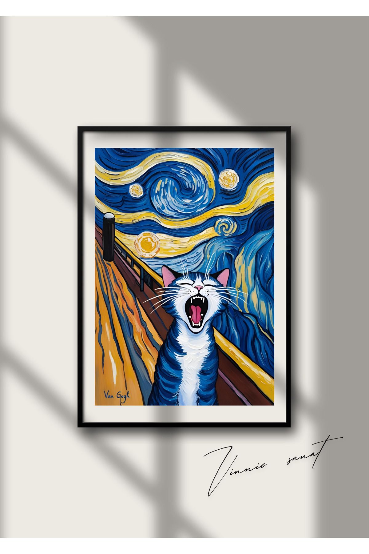 vinnie sanat Çığlık Atan Kedi Tablosu
