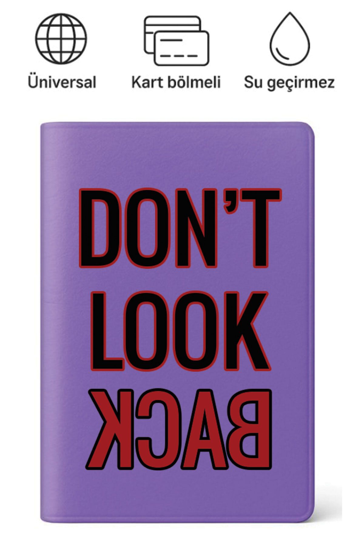 ADACASE Pasaport Kılıfı Pasaportluk Desenli Pasaport Kabı Su Geçirmez Dont Look Back