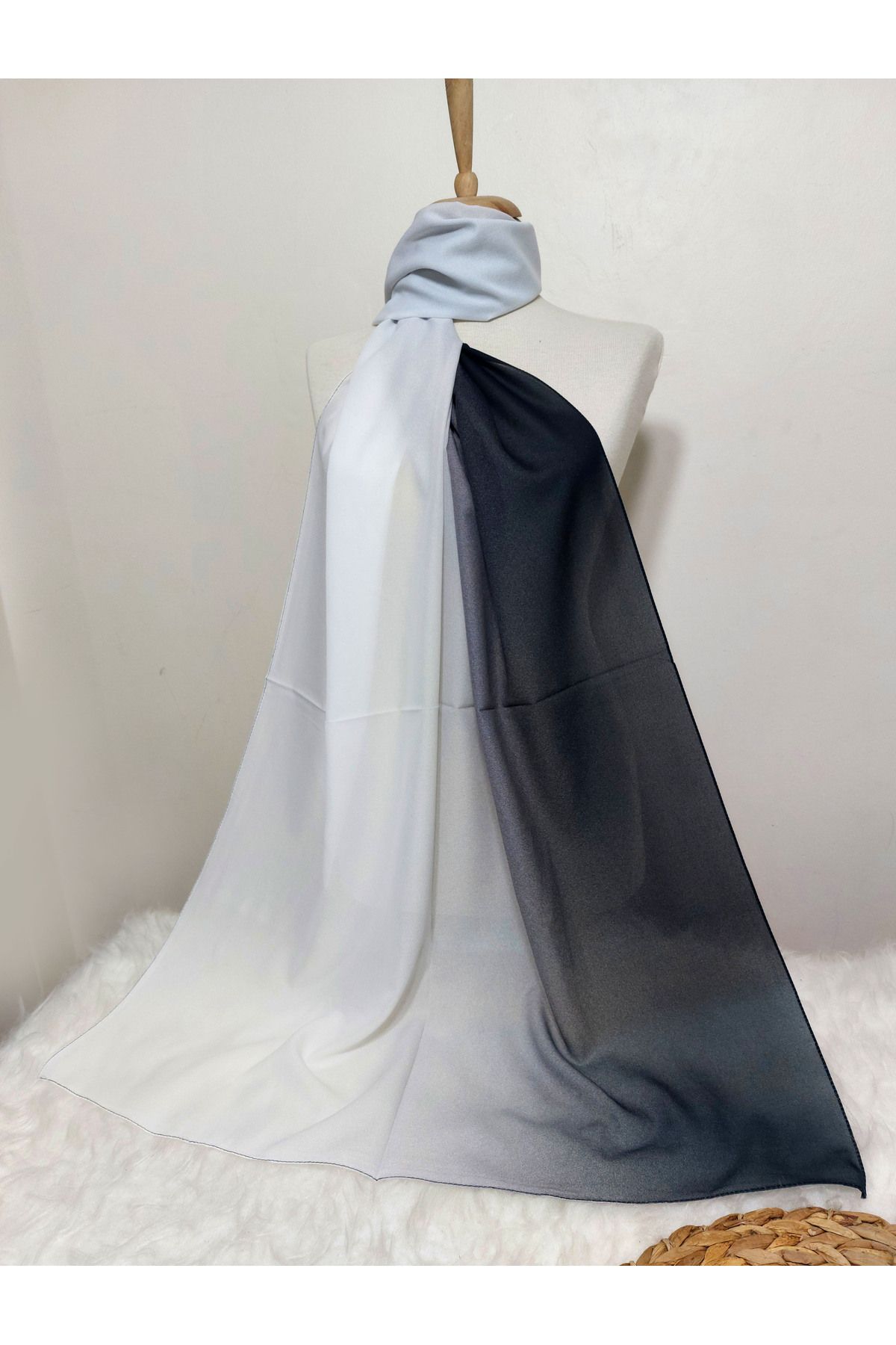 REMOMODA-Chiffon Silky Shawl Gradient Model Wrinkle Free Non Slip Supple-Soft High Quality 2