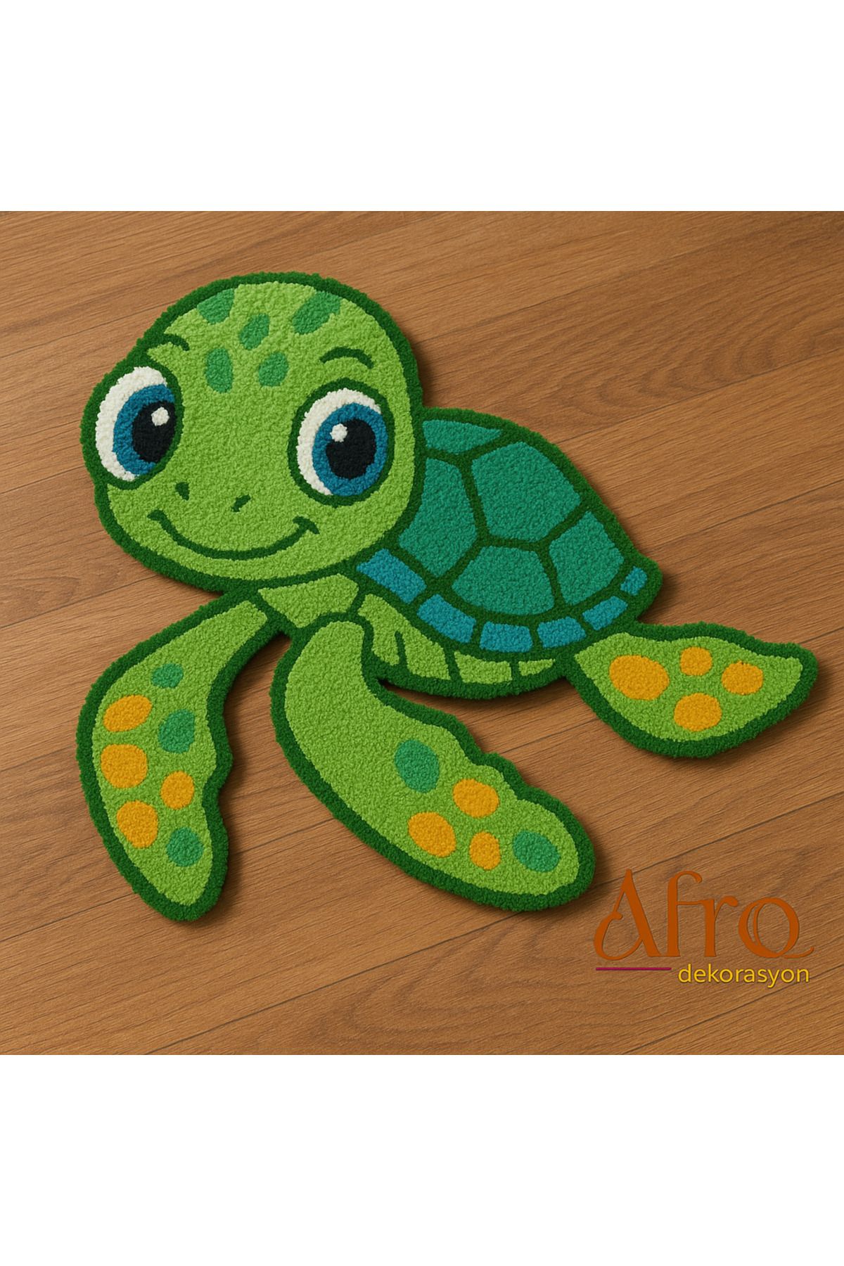 Afro Dekorasyon El yapımı yeşil tufting halı
