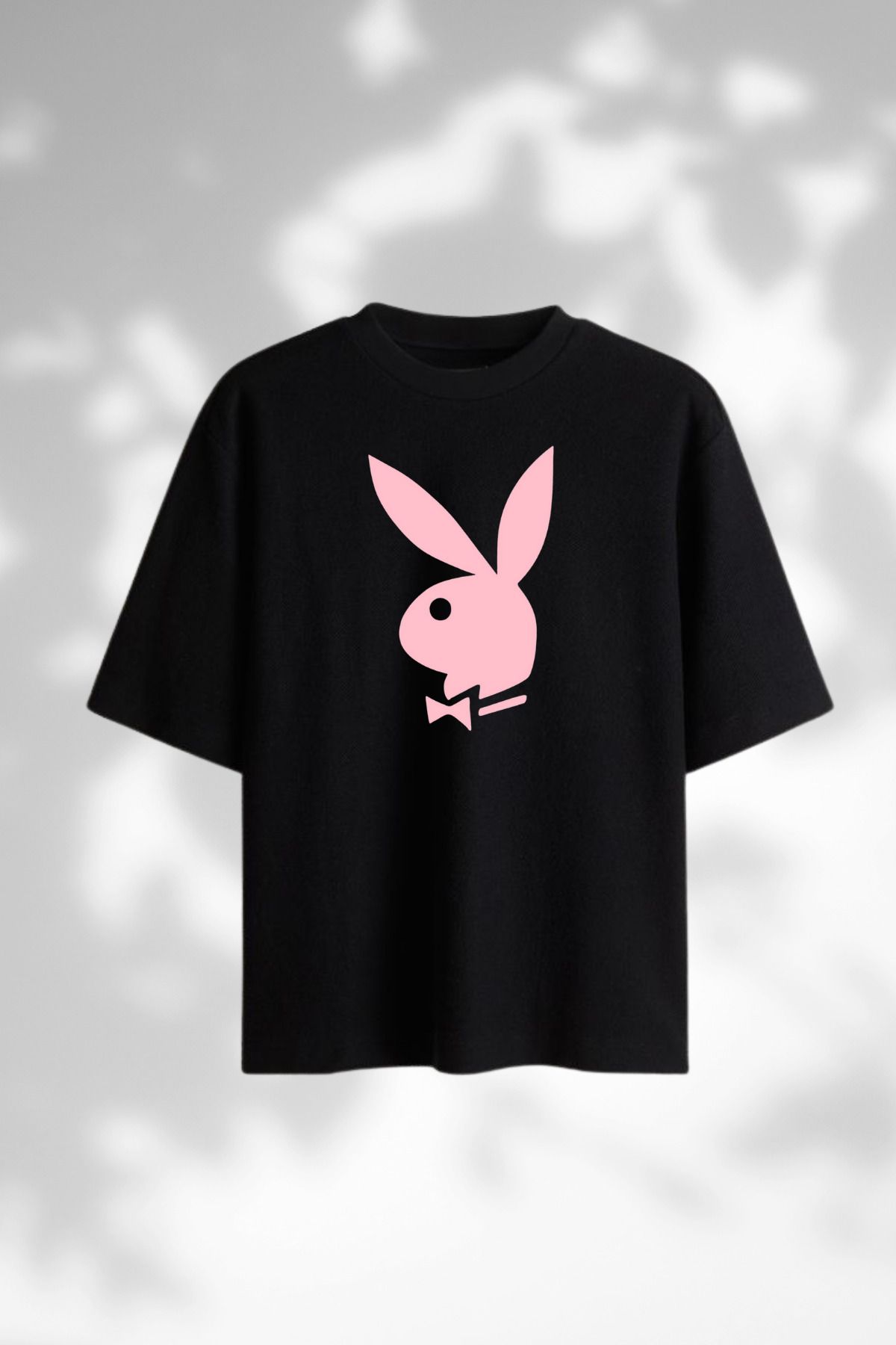 Dupe Design Pembe Tavşan Baskılı Oversize T-shirt