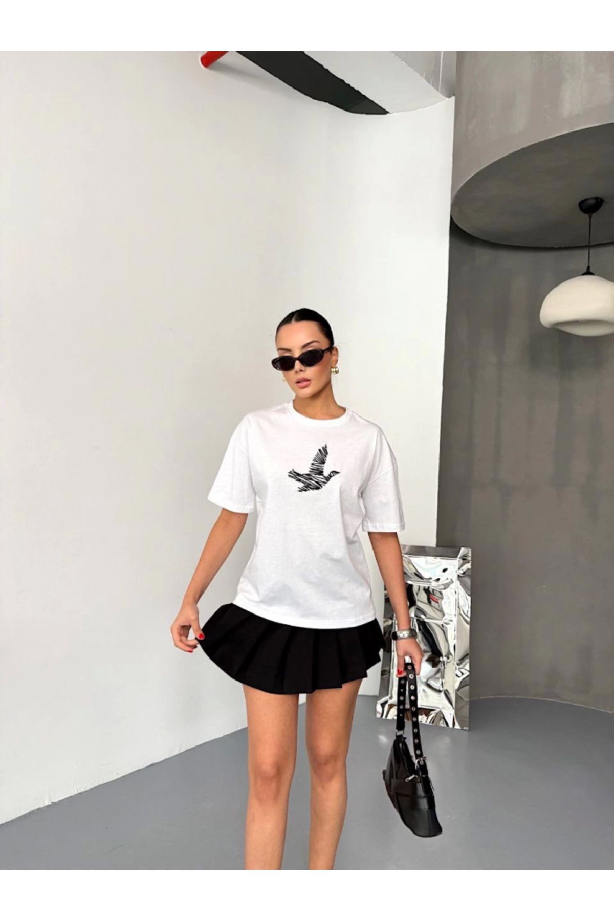 royq Kısa Kol Baskılı T-shirt - Beyaz