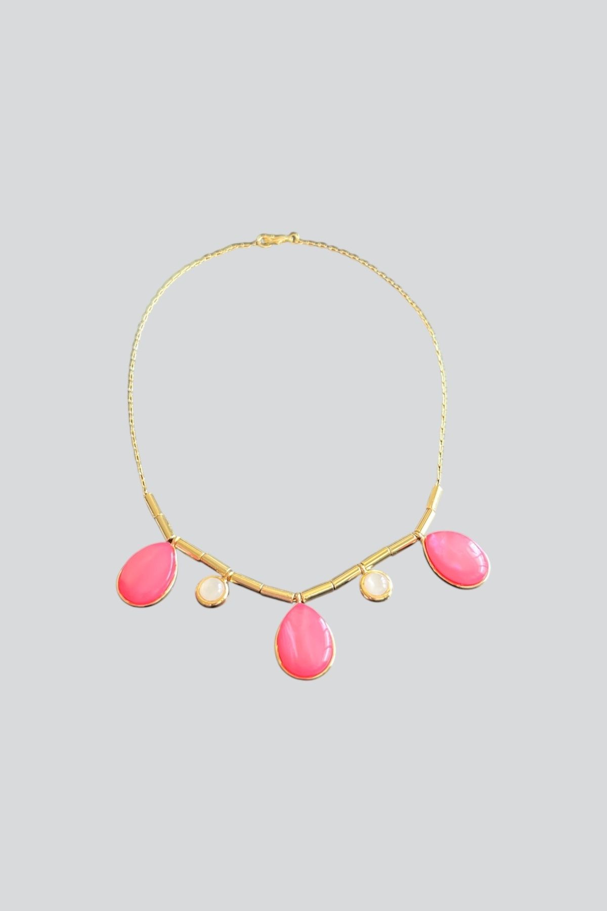 stravis Pembe Taşlı Kolye