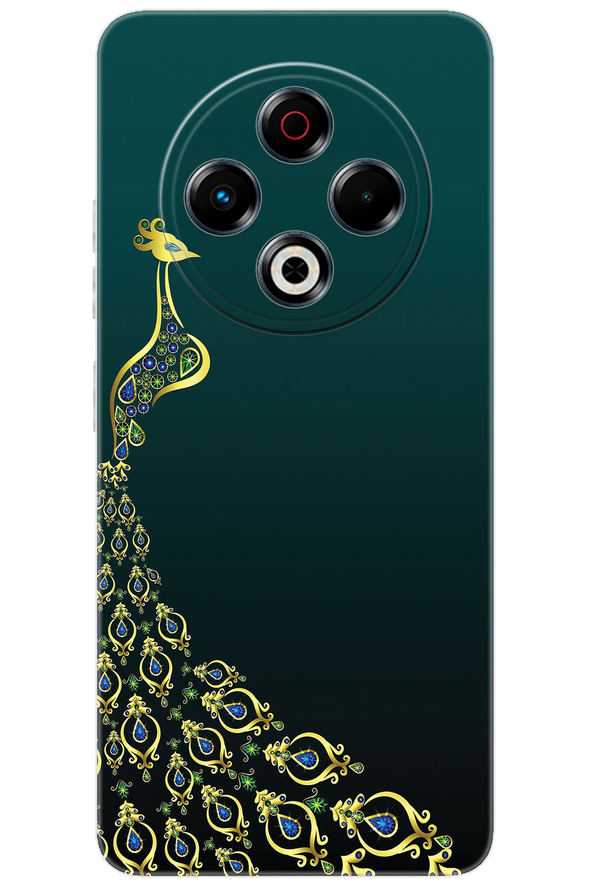 TECNO Spark 30 (KL6) Uyumlu Kılıf Desen Baskılı Silikon Tavus Kuşu STK:540 CP-cBJYgNj