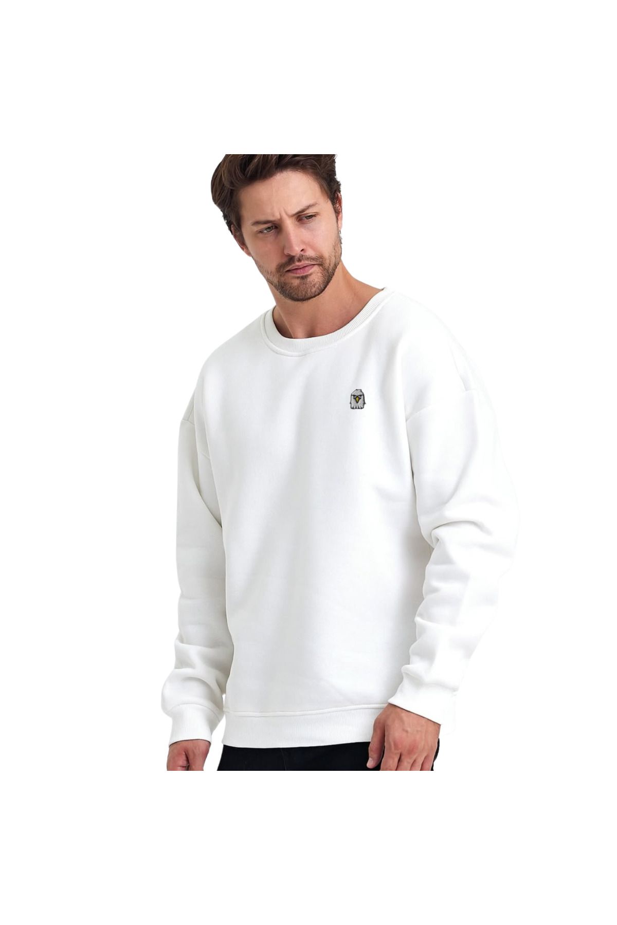ChapellaSocks Kartal Desen Nakışlı Unisex Sweatshirt- %100 Pamuk ve Rahat!
