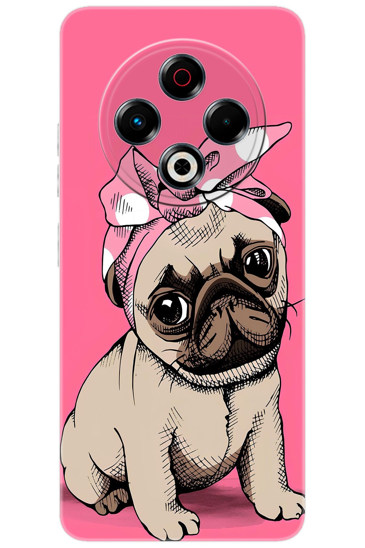 TECNO Spark 30 (KL6) Uyumlu Kılıf Desen Baskılı Silikon Sevimli Pug STK:748 CP-QNWlFEK