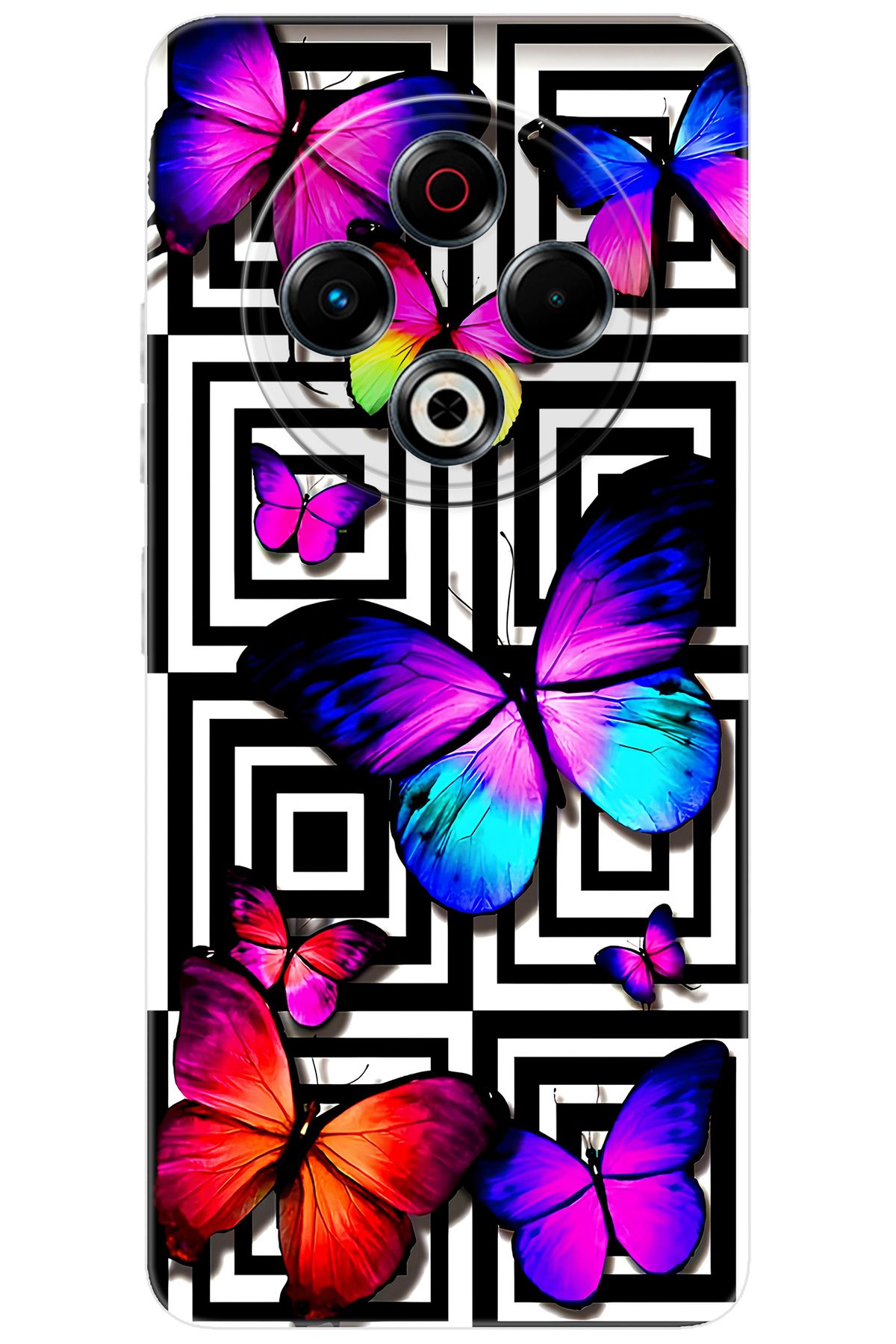TECNO Spark 30 (KL6) Uyumlu Kılıf Desen Baskılı Silikon Kelebek STK:699 CP-8ROU3hb