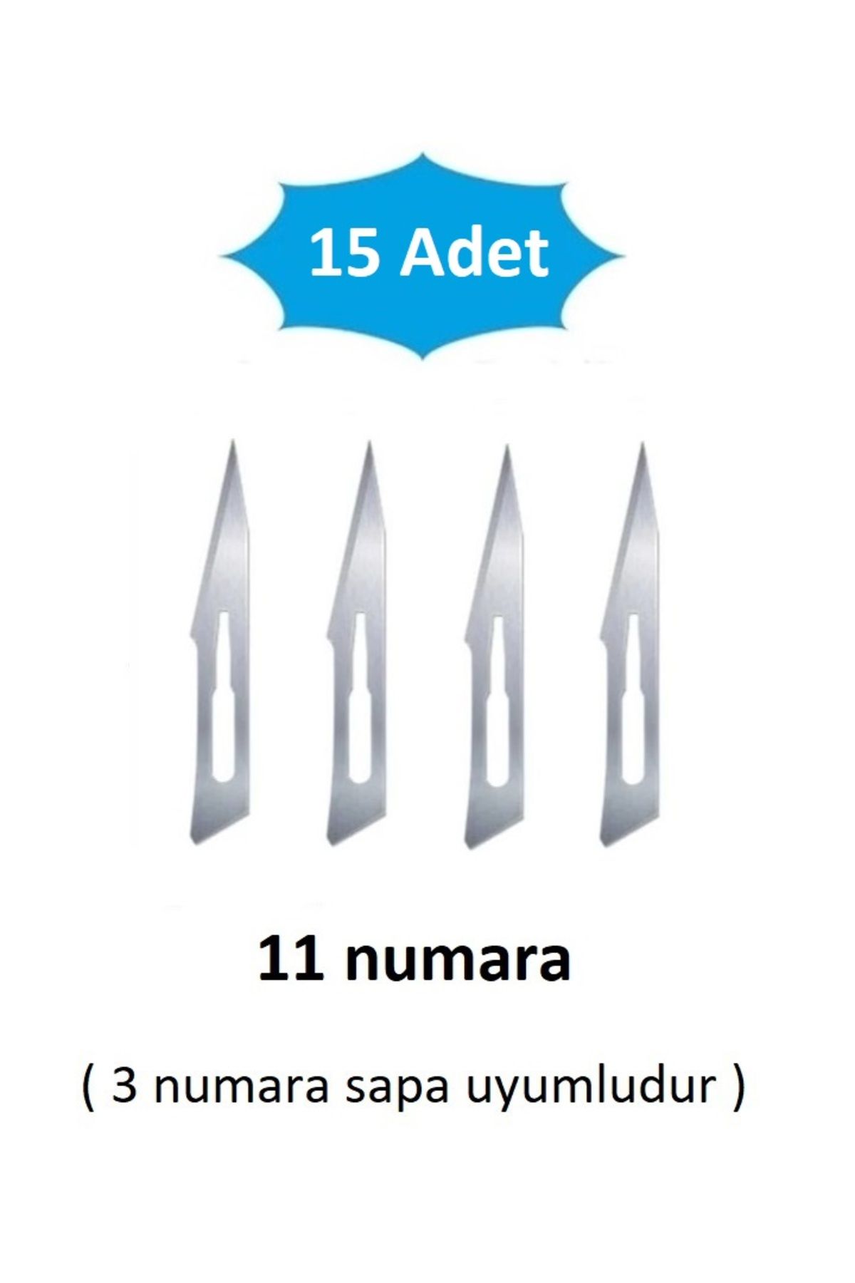 QBR Home 15li paket 11 numara Ahşap Heykel Oyma Sanat Yedek Bıçağı. Geçirmeli Tip ( 3 numara sapa uyumlu )
