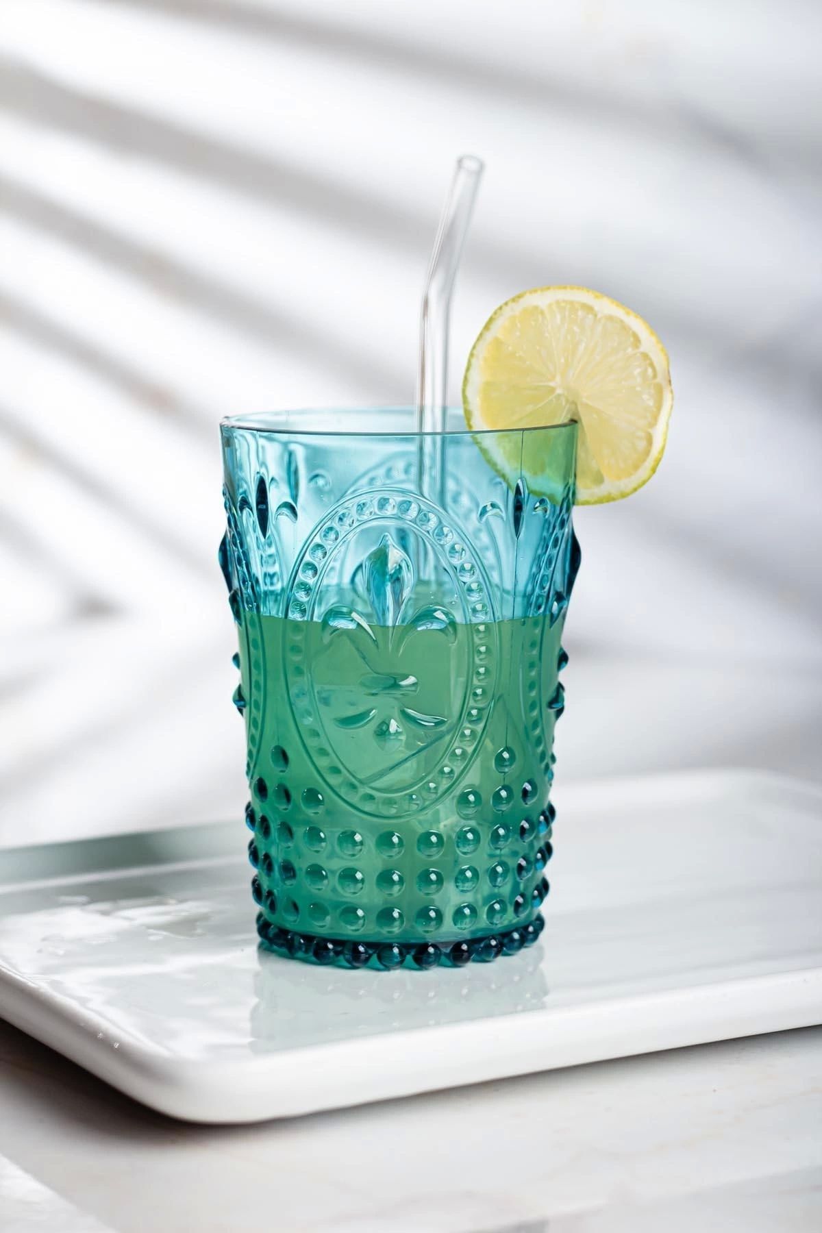 FTT SHOPPING MARKET Akrilik Aquamarin Tekli Kısa Bardak & Su Meşrubat Kahve Yanı Bardağı 400 ml ( Cam Değildir )