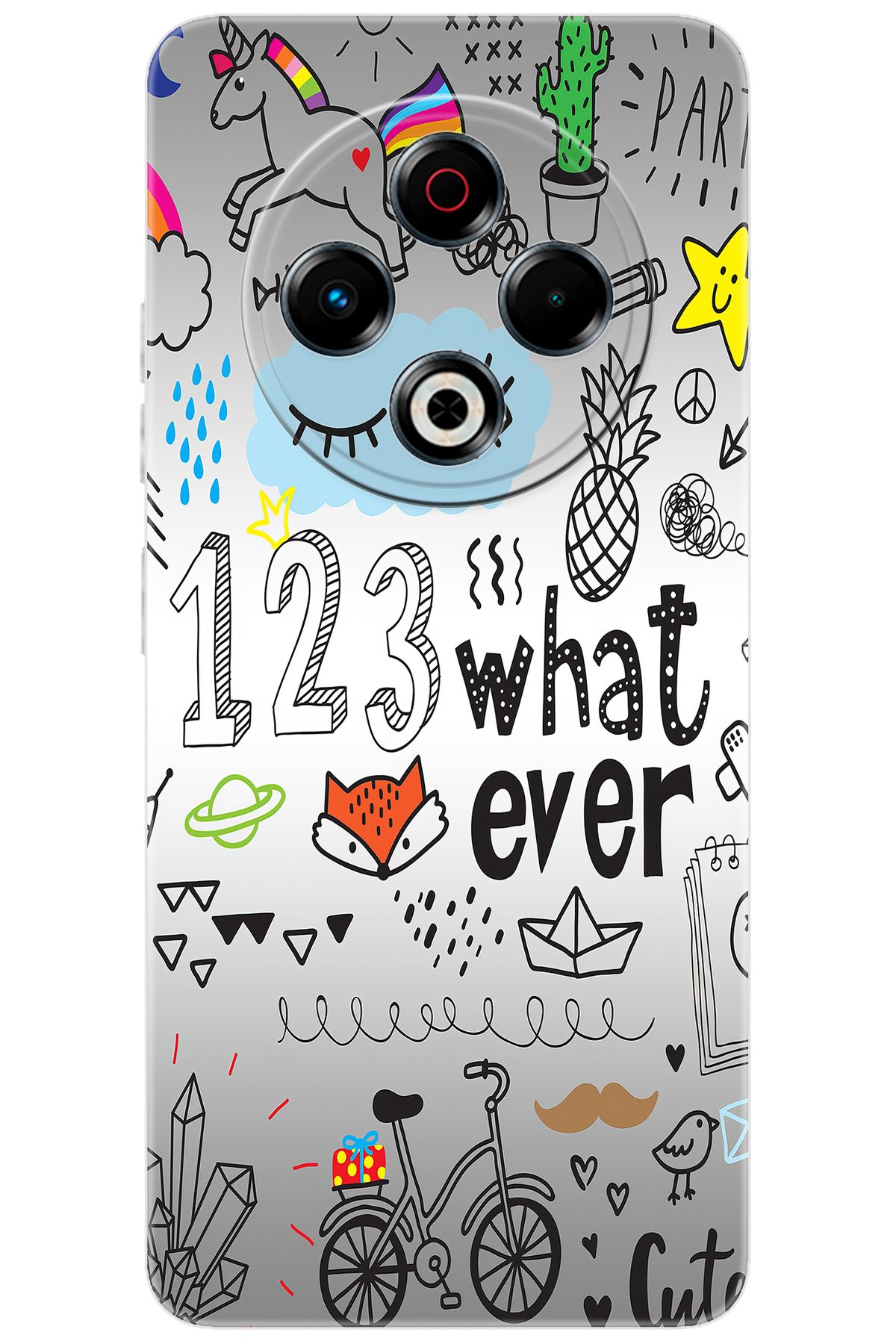 TECNO Spark 30 (KL6) Uyumlu Kılıf Desen Baskılı Silikon 123WHAT Ever STK:334 CP-6McfVbf