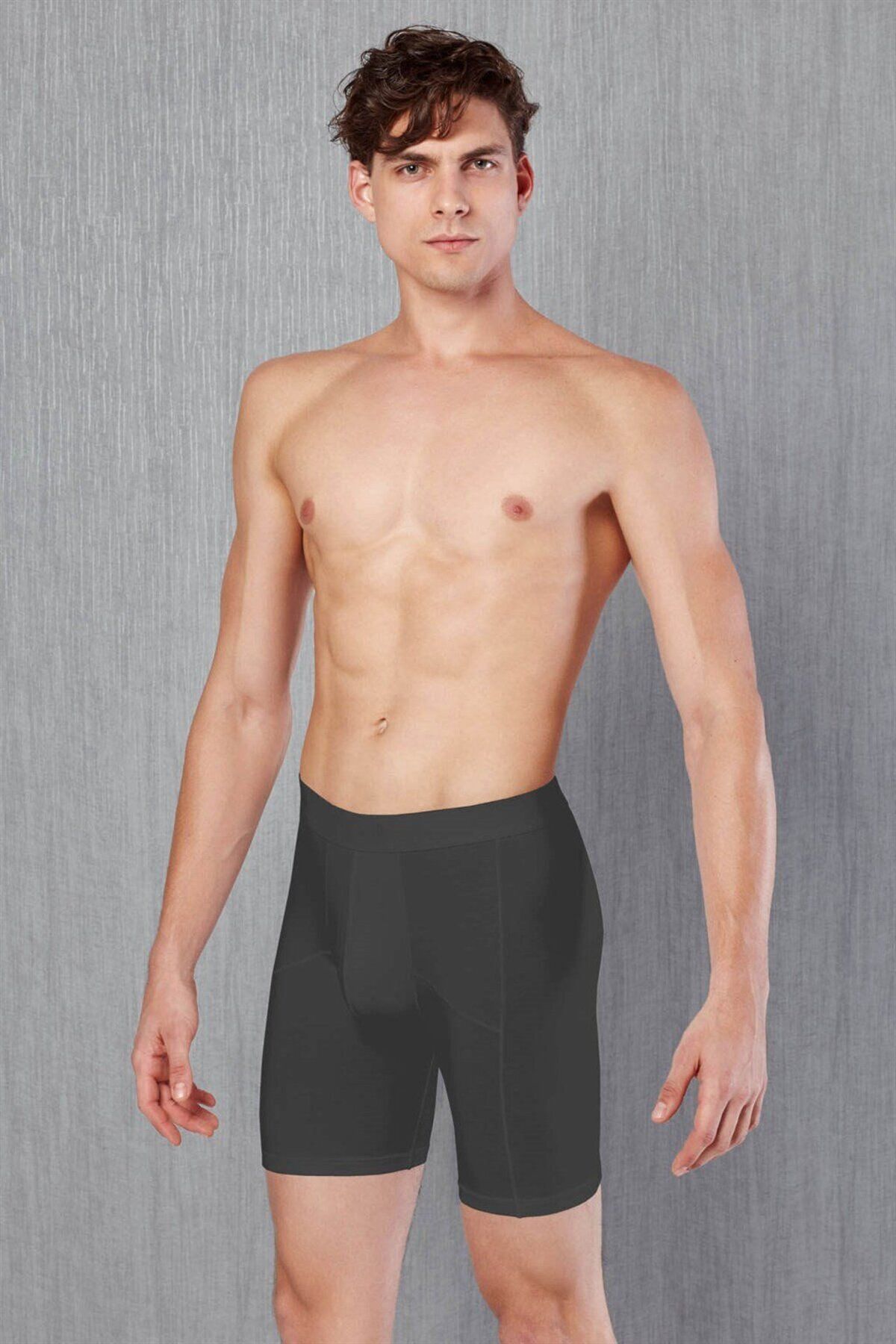 inkasole Erkek Pamuklu Torbalı Uzun Paça Boxer 1792 Antrasit