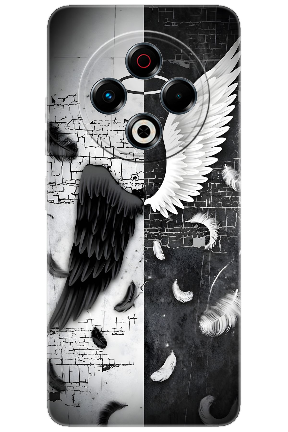 TECNO Spark 30 (KL6) Uyumlu Kılıf Desen Baskılı Silikon Melek ve Şeytan STK:715 CP-2x1wLgN