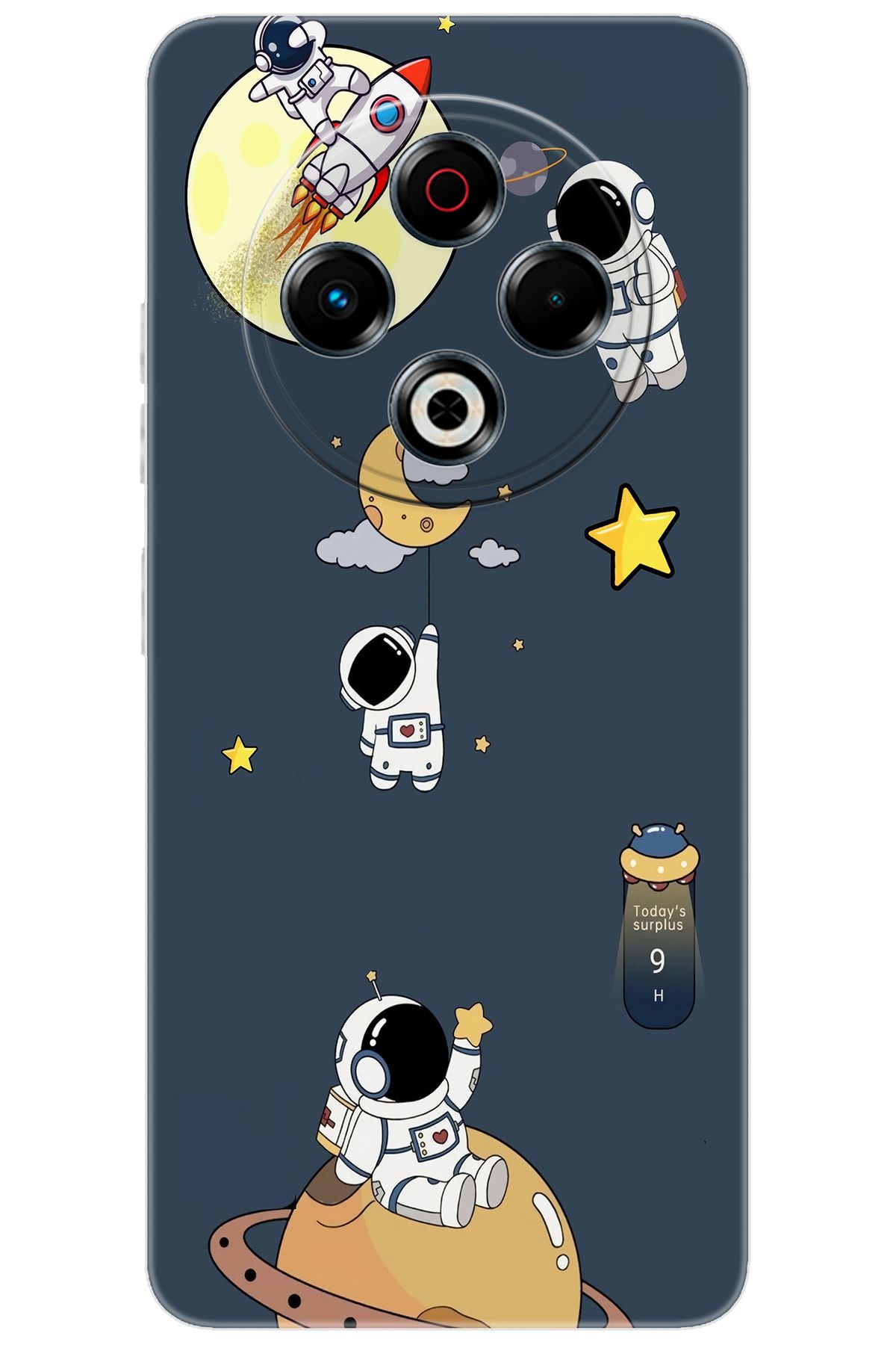 TECNO Spark 30 (KL6) Uyumlu Kılıf Desen Baskılı Silikon Astronot Serisi STK:725 CP-luWYTWN