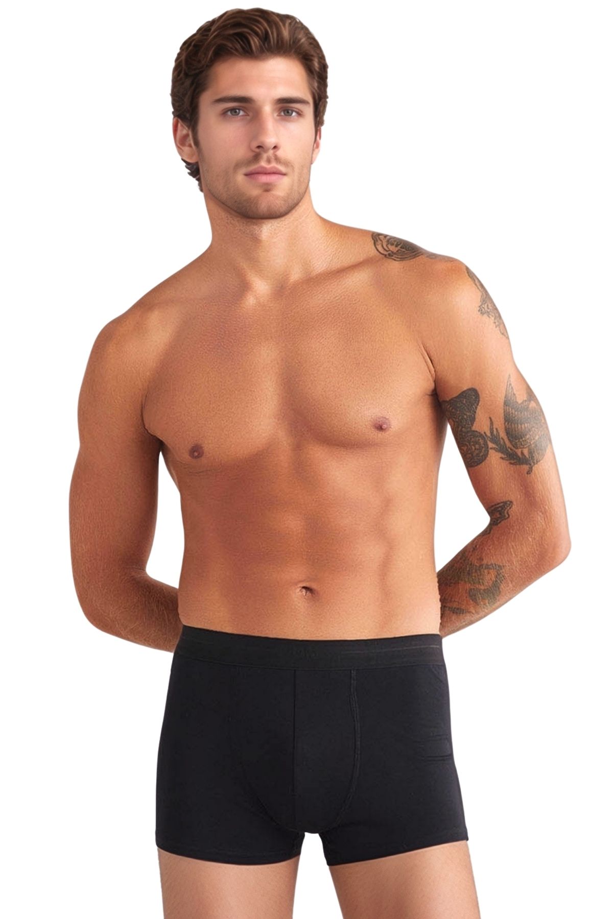 Kom Erkek Pamuklu Modal Lastikli Bel Uzun Paça 2'li Boxer