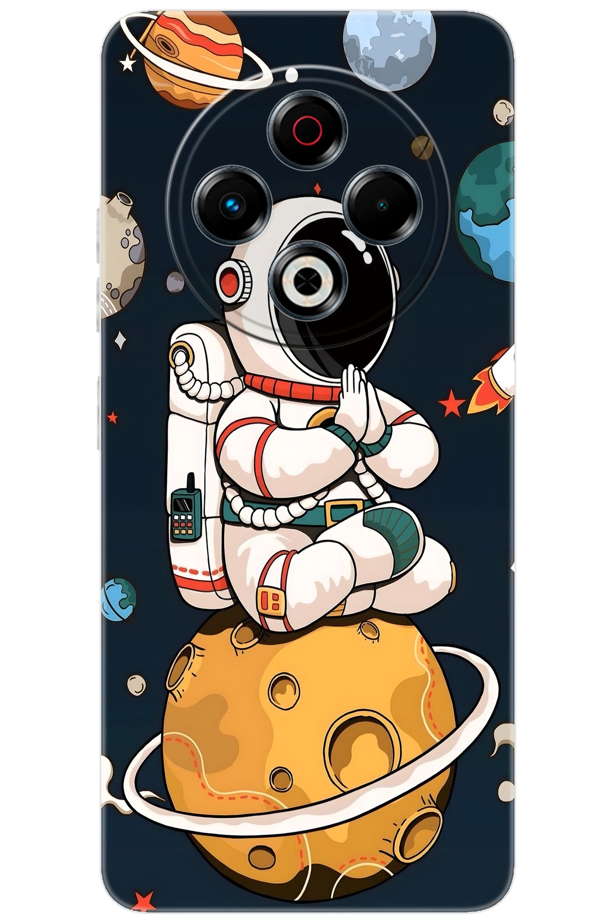 TECNO Spark 30 (KL6) Uyumlu Kılıf Desen Baskılı Silikon Astronot STK:695 CP-syqlAHE