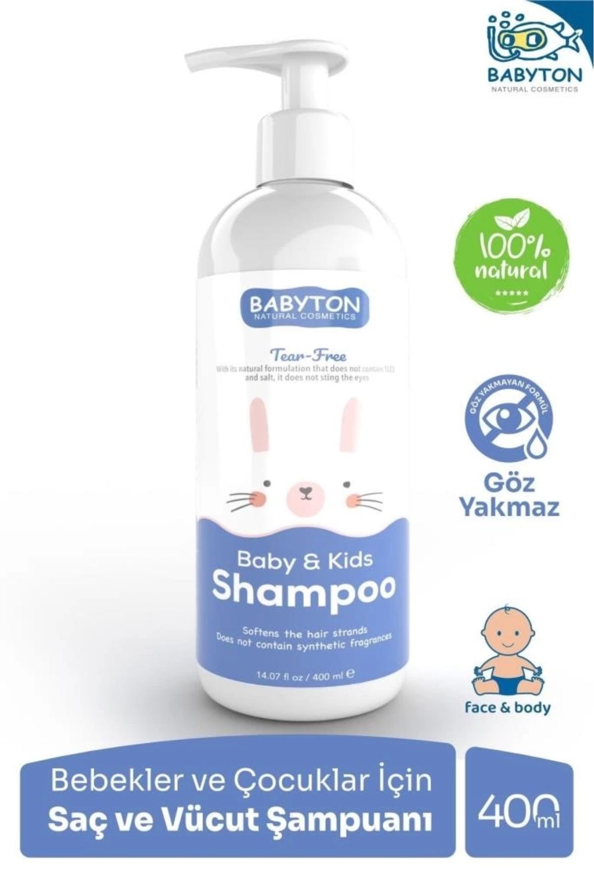 FTT SHOPPING MARKET Nessiworld Babyton Göz Yakmayan Doğal Bebek ve Çocuk Şampuanı 400 ml