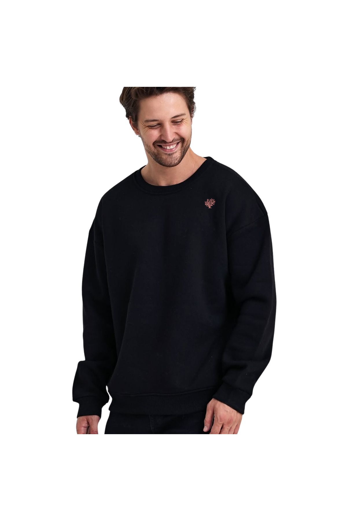 ChapellaSocks Mercan Desen Nakışlı Unisex Sweatshirt- %100 Pamuk ve Rahat!
