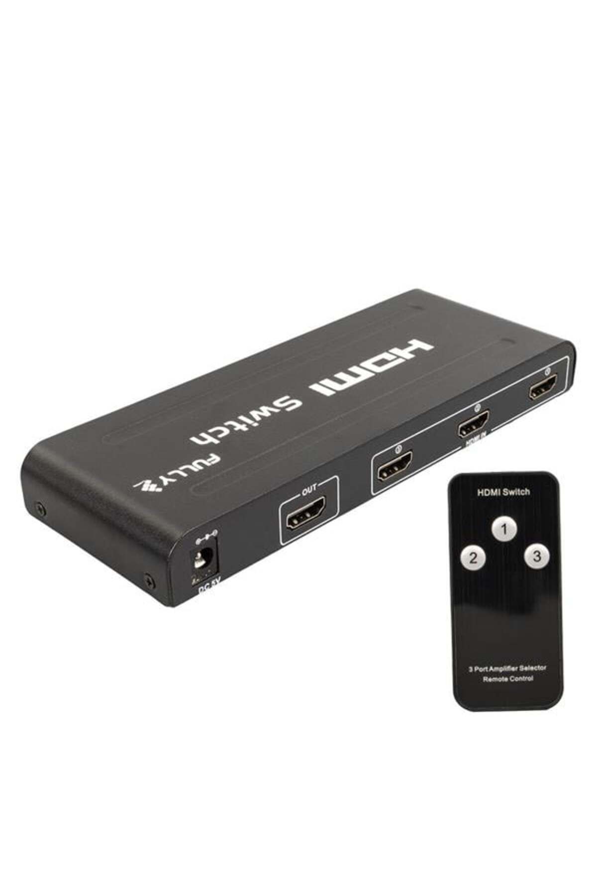 NETWORK ART Fully G-538H 3 Giriş 1 Çıkış Hdmi Switcher Toplayıcı Metal Kasa Adaptörlü