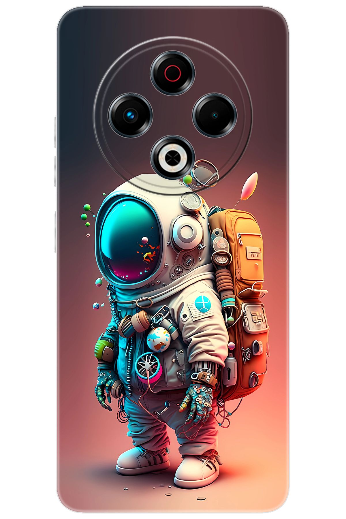 TECNO Spark 30 (KL6) Uyumlu Kılıf Desen Baskılı Silikon Astronot STK:682 CP-opjjtcY